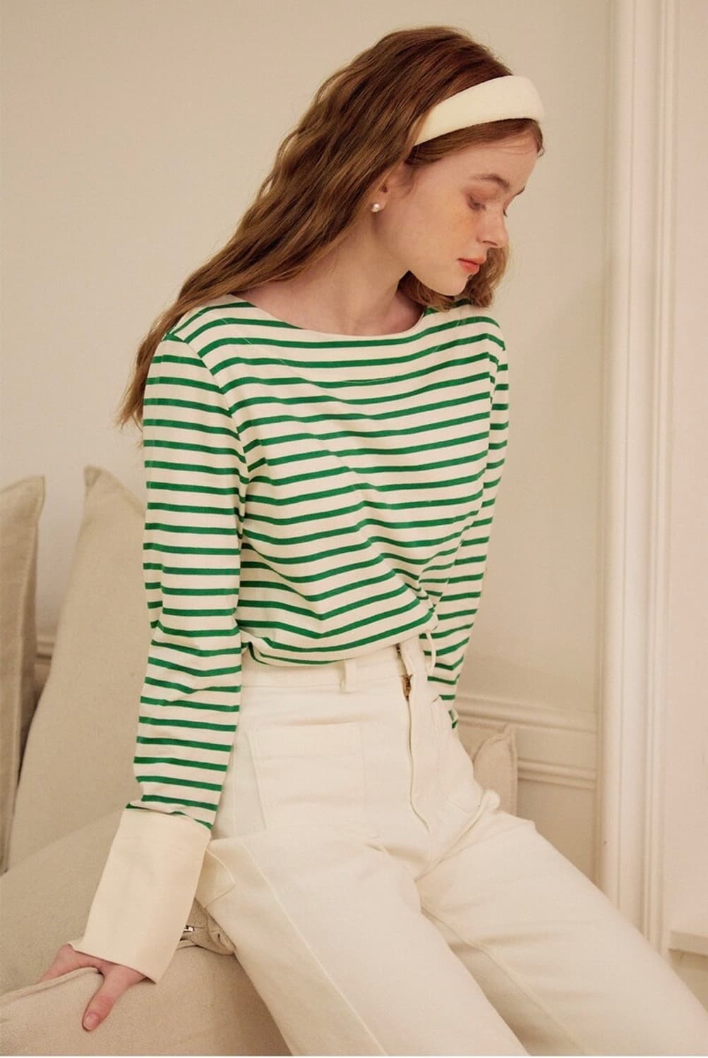 살롱드욘 스트라이프 커프스티 상품이미지2