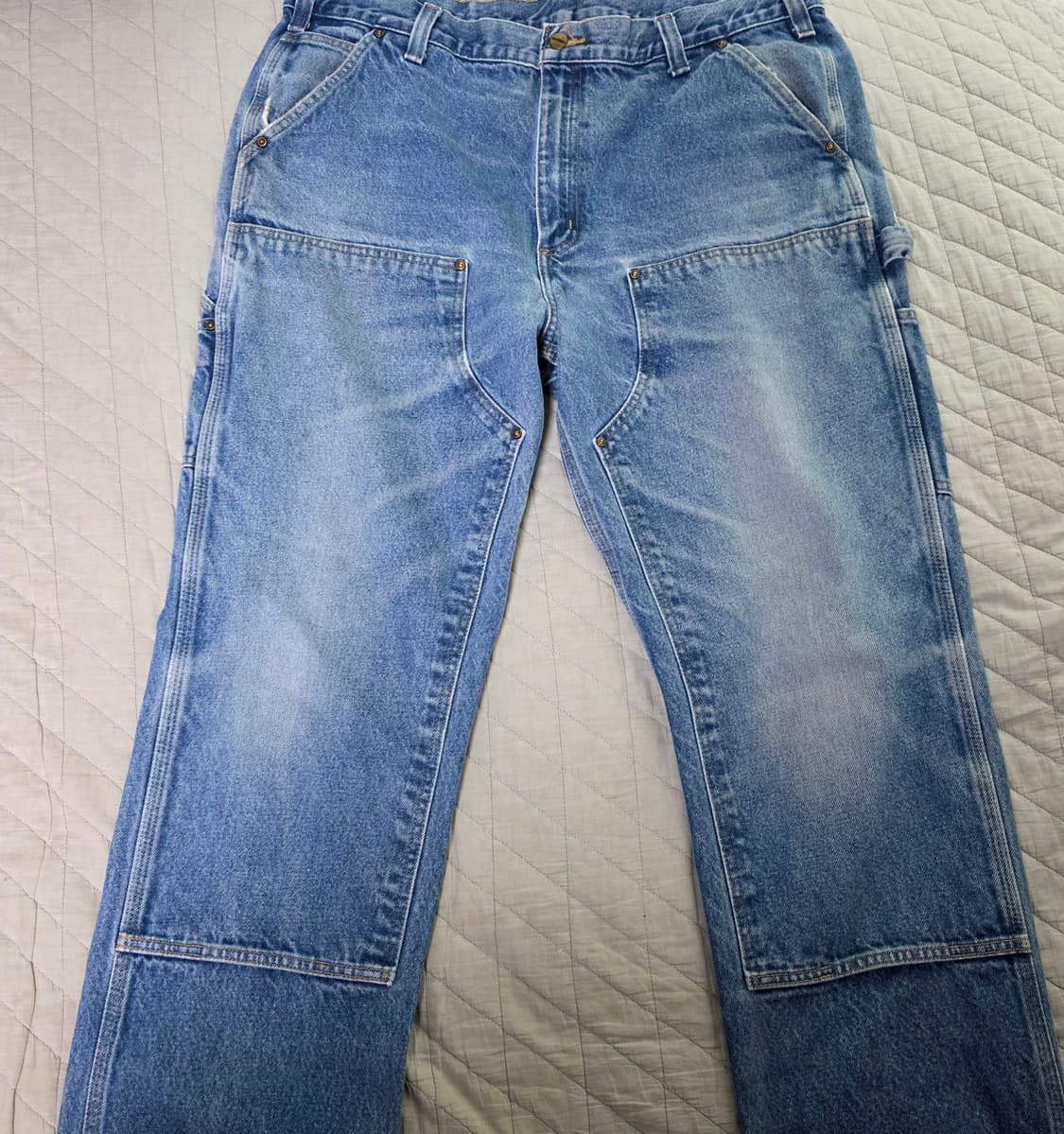 [40X34] 빈티지 칼하트 더블니 릴렉스핏 데님팬츠 워시드 B15 상품이미지1