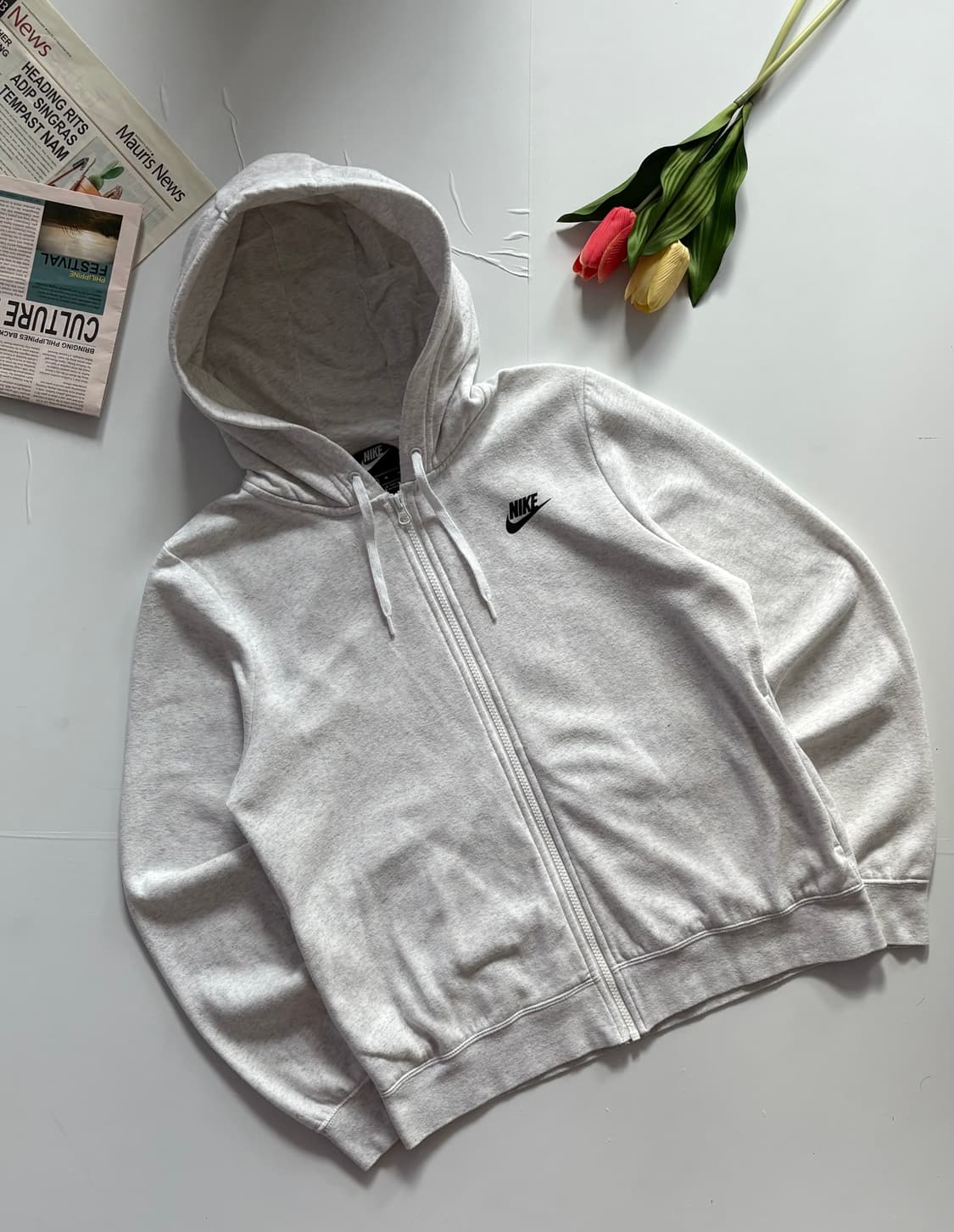 Nike 나이키 라이트 그레이 후드 집업 상품이미지1