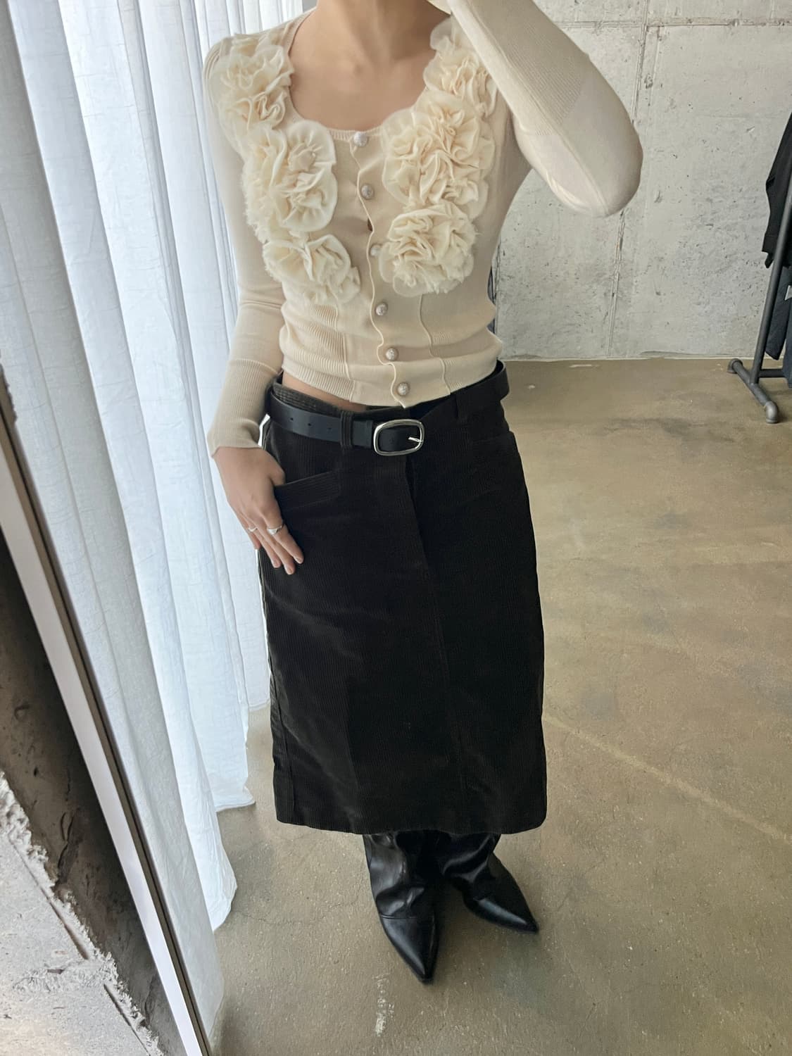 Gosia 고샤 플로럴 러플 가디건 상품이미지6