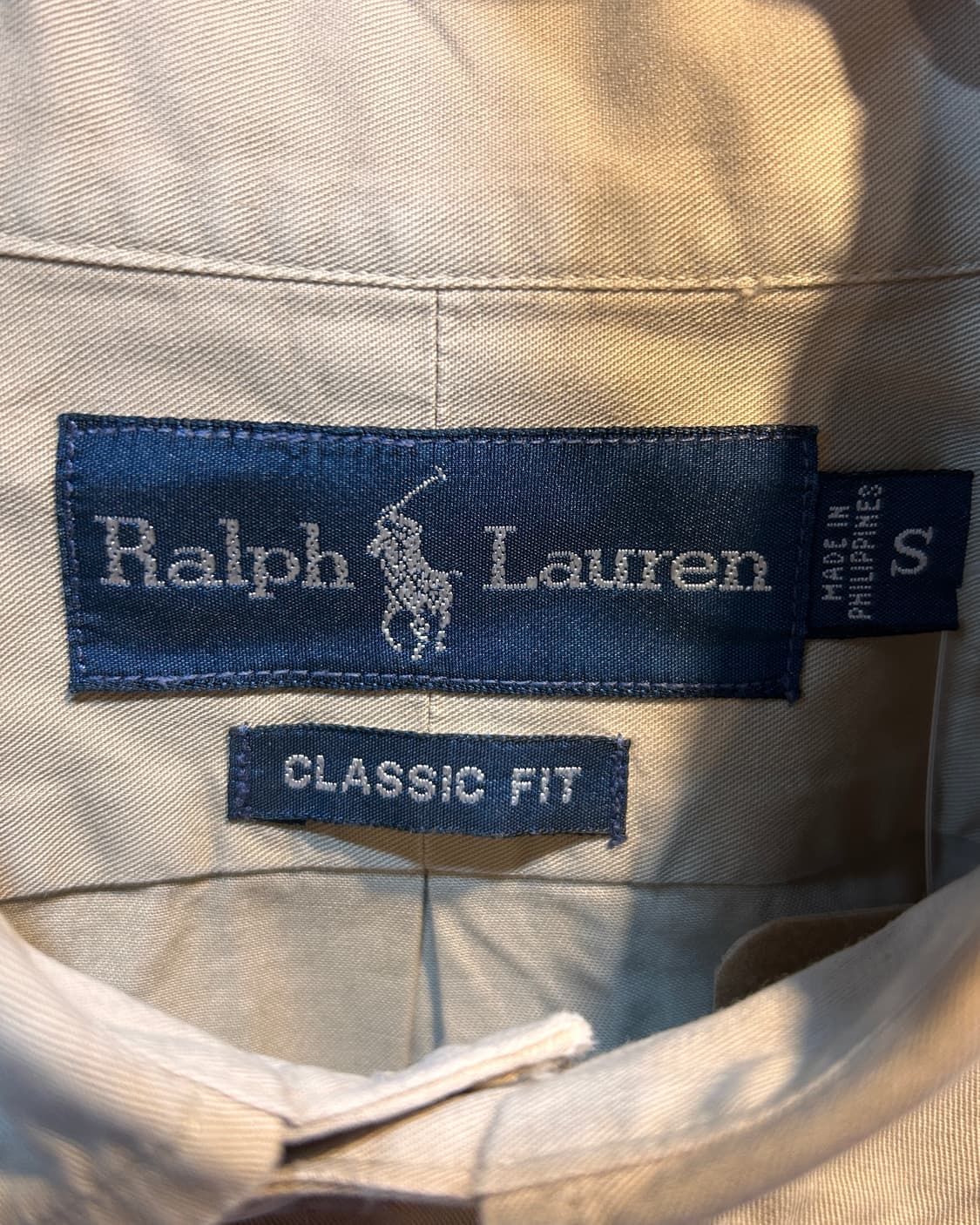 S 폴로랄프로렌 네이비 포니 클래식핏 베이지 코튼 셔츠  상품이미지5