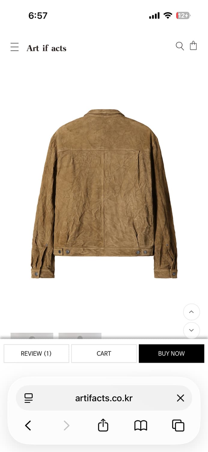 [m] 아트 이프 액츠 워시드 스웨이드 트러커 레더 자켓 상품이미지3