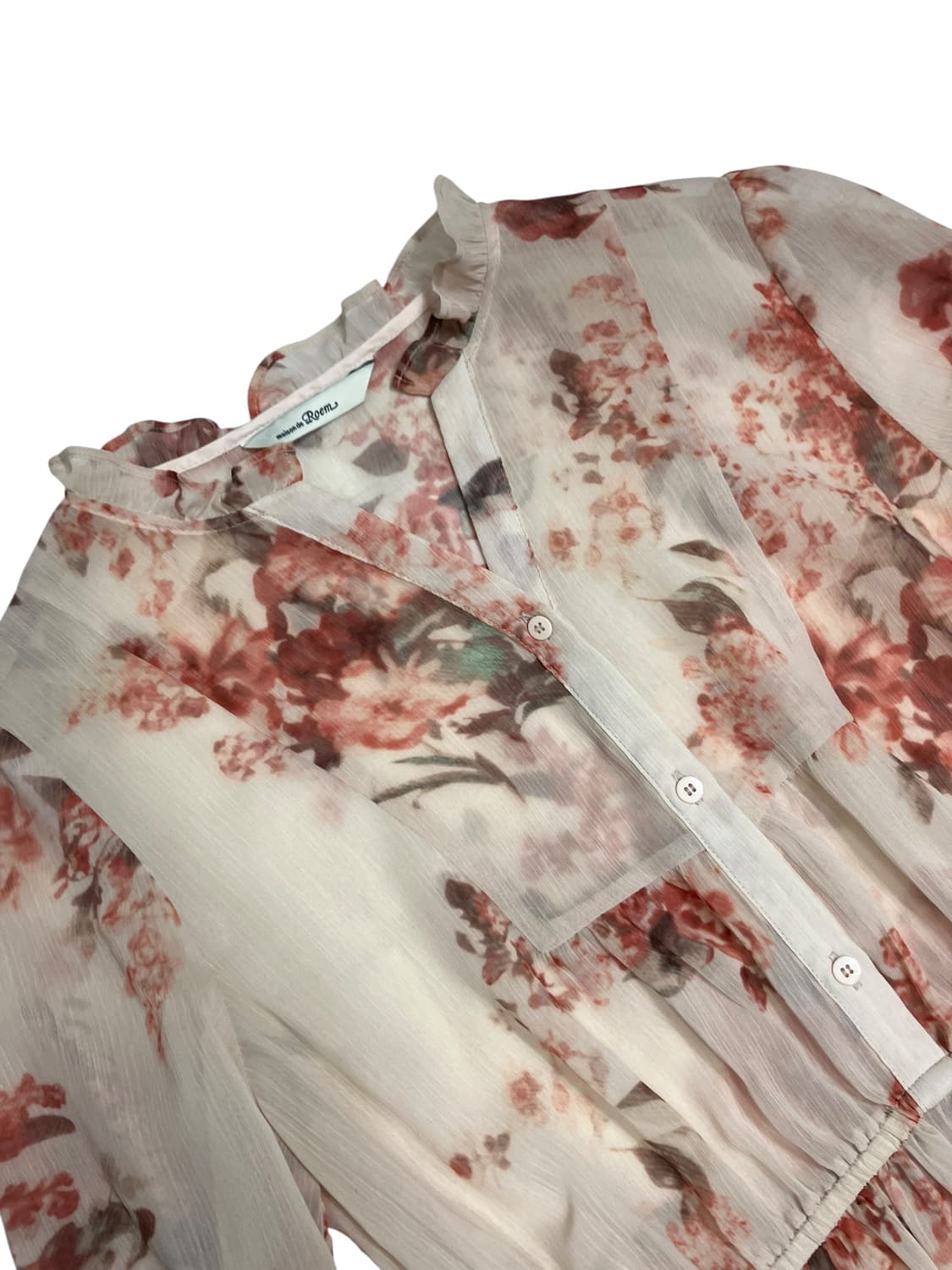 Roem 플라워 패턴 롱 쉬폰 원피스 M 상품이미지4