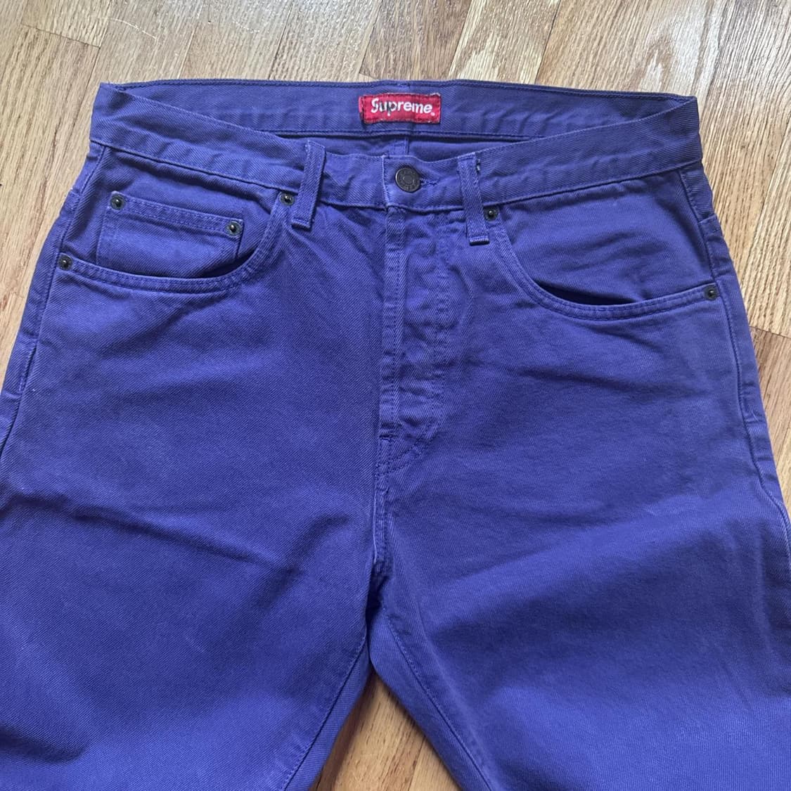 슈프림 워시드 스타 데님 팬츠 퍼플 상품이미지2
