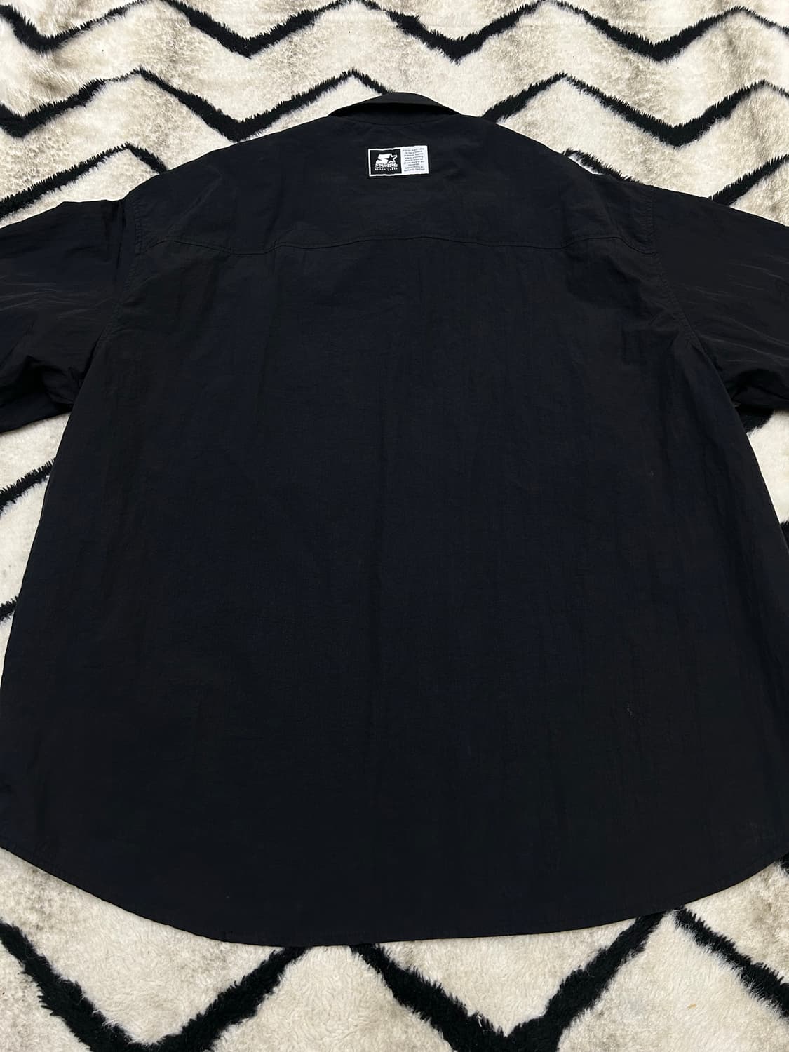 [XL]스타터 오버핏 나일론 투포켓 반팔 셔츠/블랙 상품이미지3