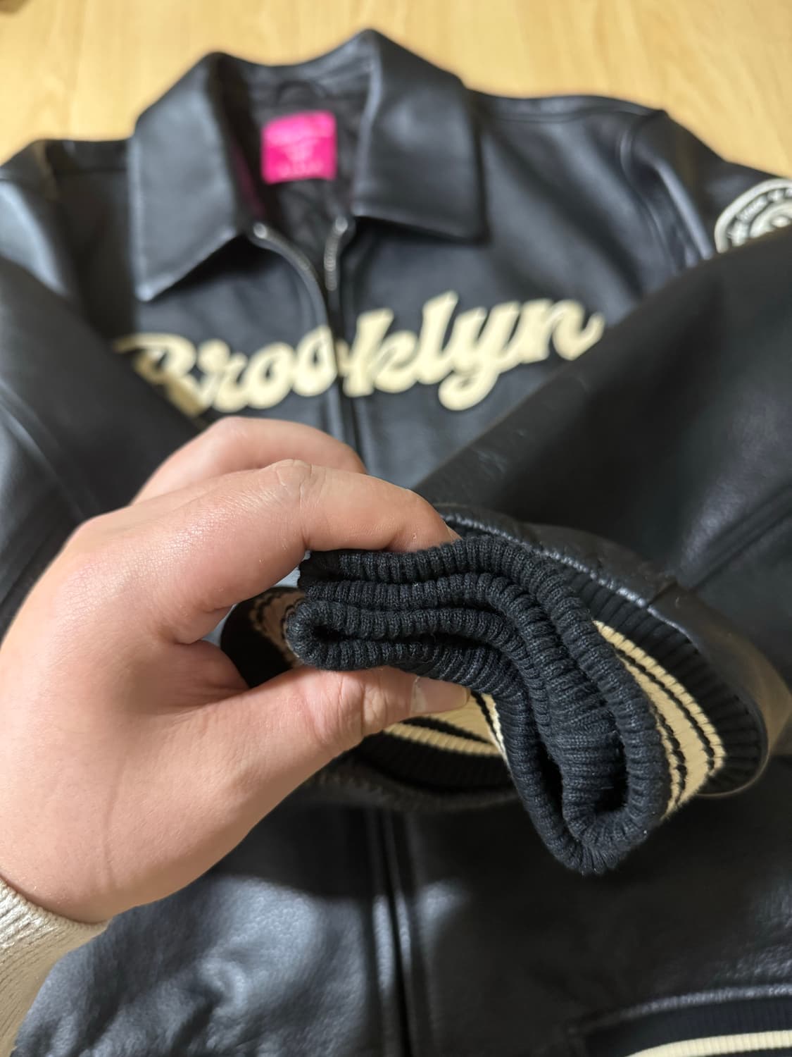 키드슈퍼x브루클린 네츠 레더자켓(XL) 상품이미지3