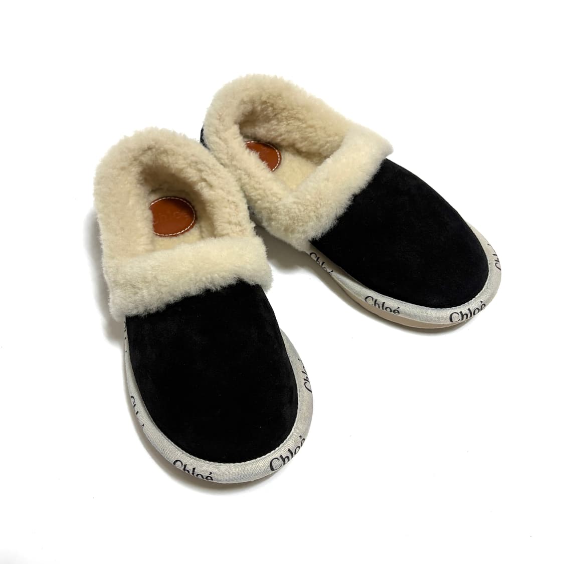 Chloe 끌로에 우디 양모 시어링 스웨이드 퍼 슬립온225-230 상품이미지6