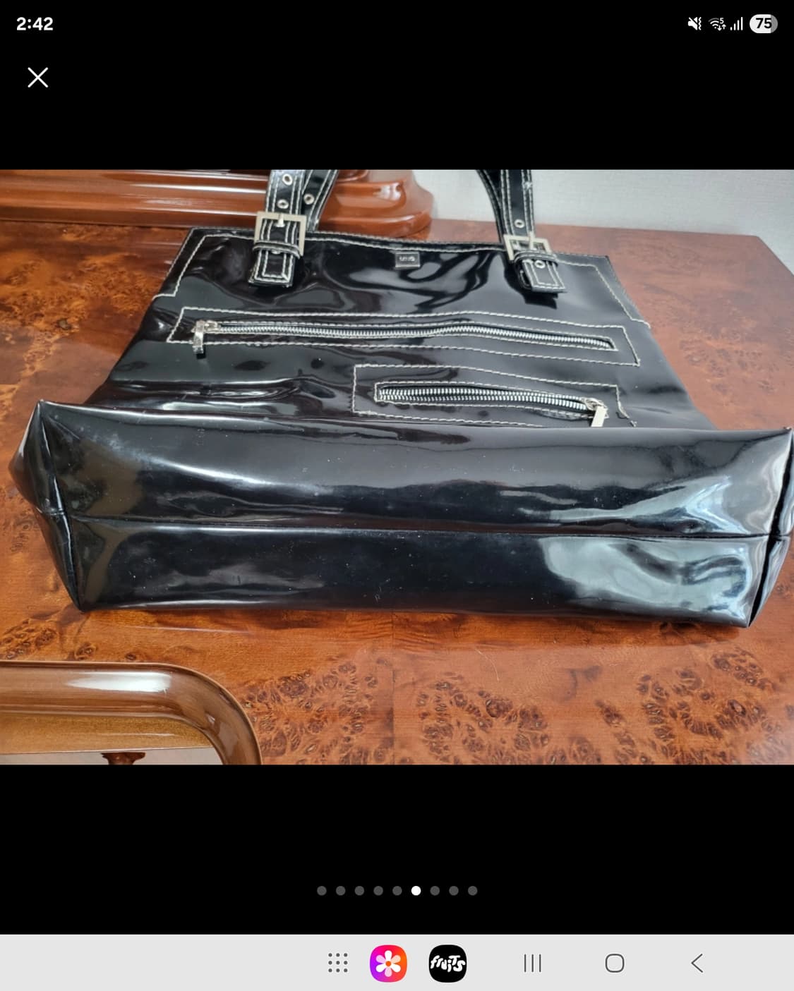 스페인 망고 에나멜 쇼퍼백  상품이미지5