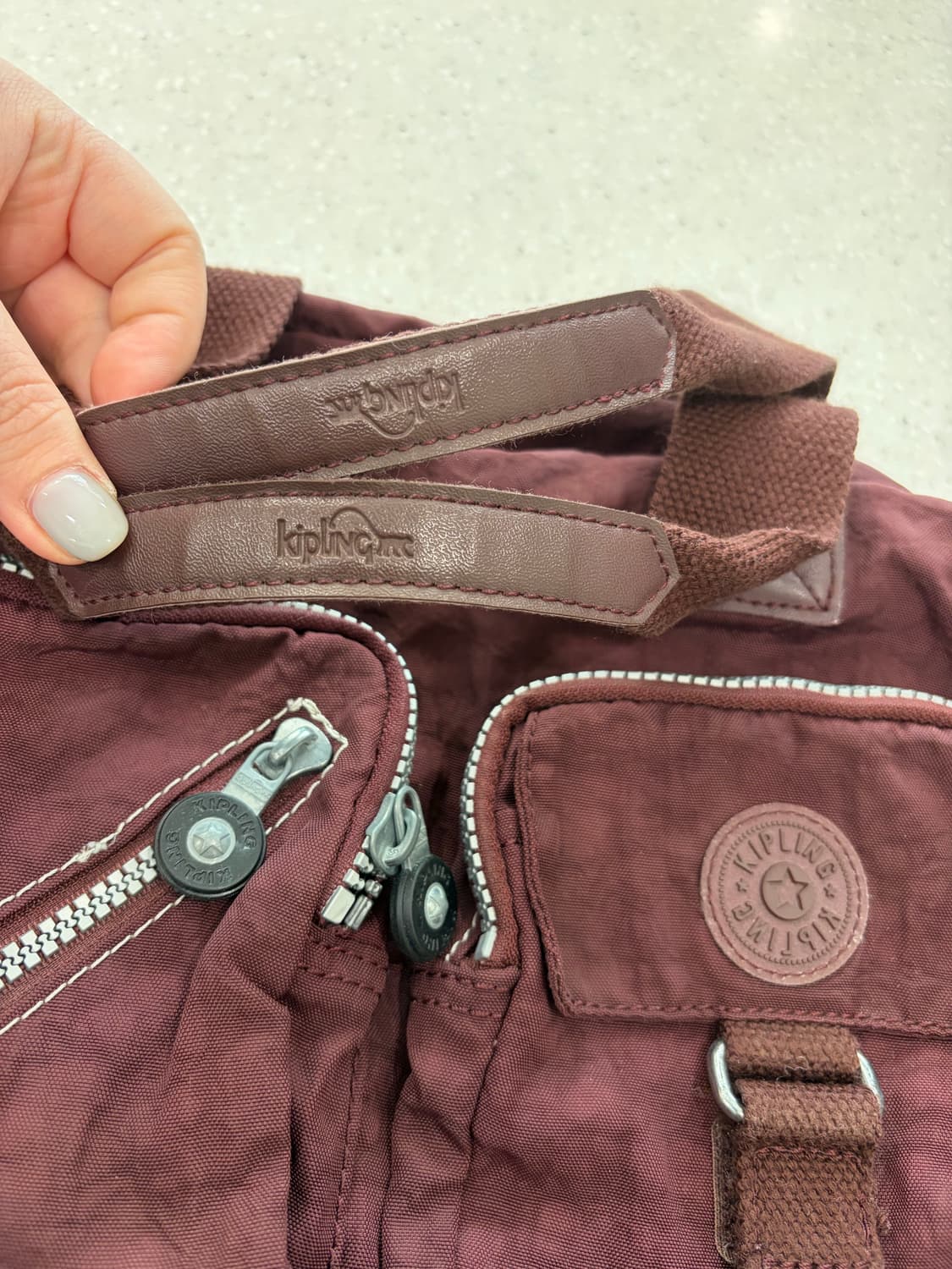 92. 키플링 와인색 버건디 숄더백 가방 상품이미지2