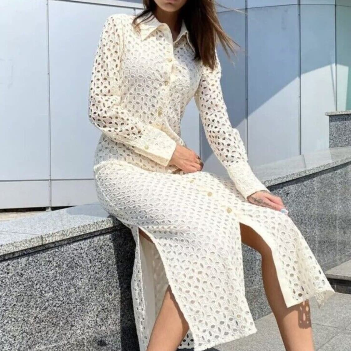 자라(ZARA) 아일렛 셔츠원피스 55-66 새상품 상품이미지4