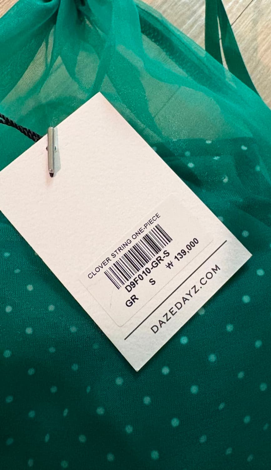 (새상품)Dazedayz 그린 도트무늬 스트링 원피스 수영복 S 상품이미지5