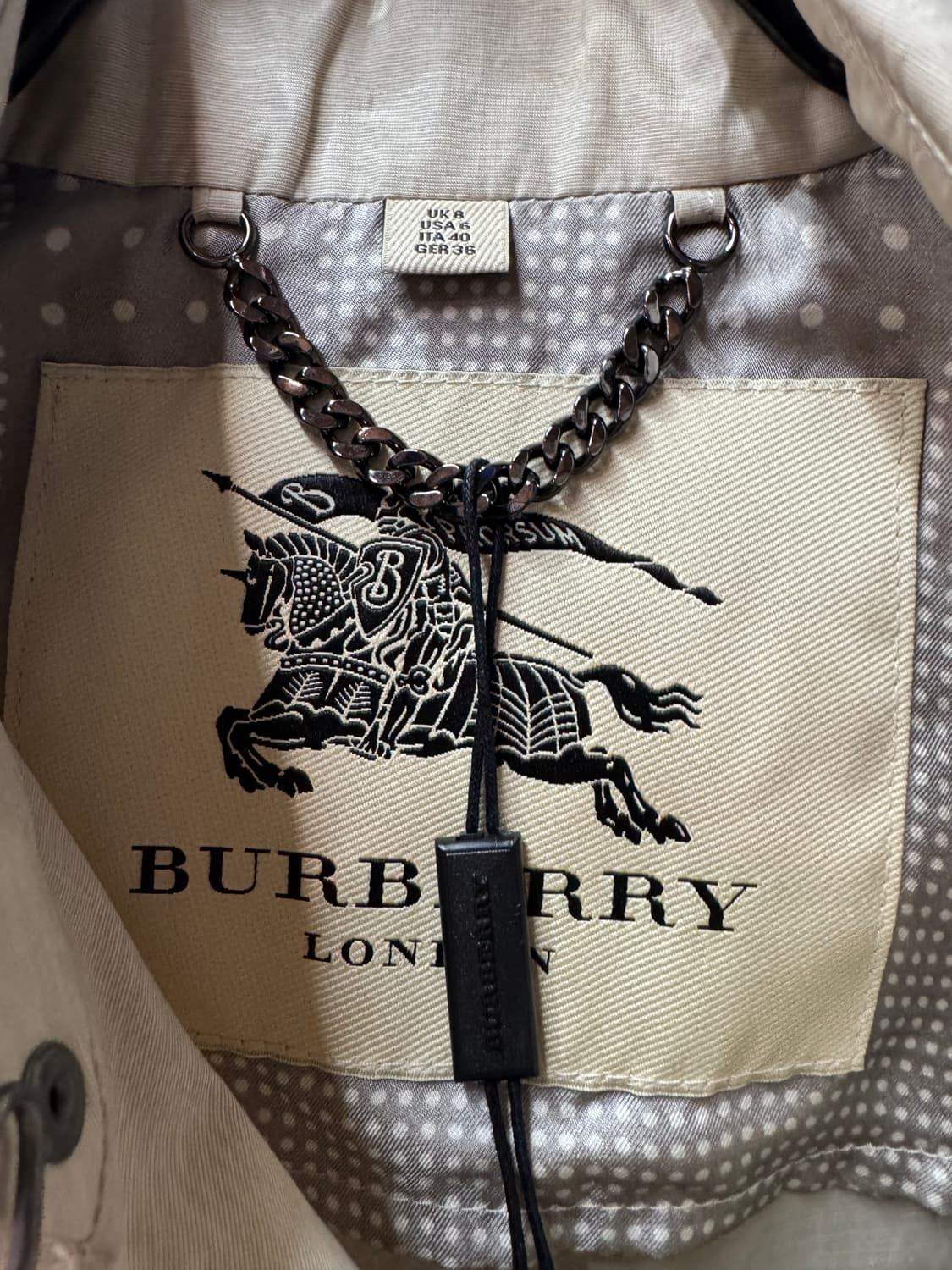 버버리 코튼/실크 혼방 샌드링엄 코트 8(S) 상품이미지9