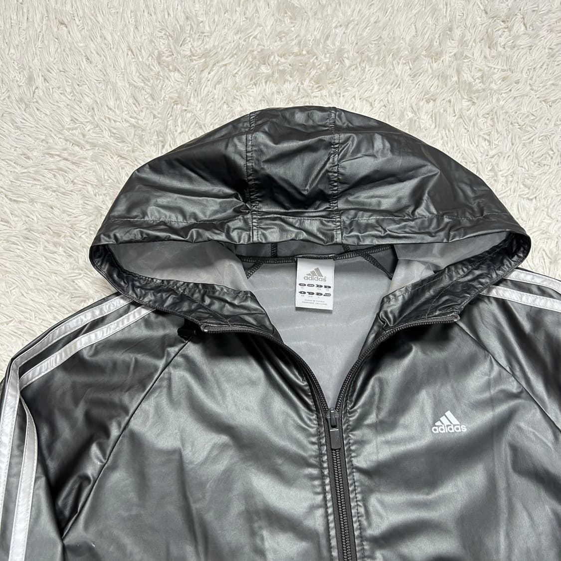 Adidas Grey Glossy Running Windbreaker   상품이미지5