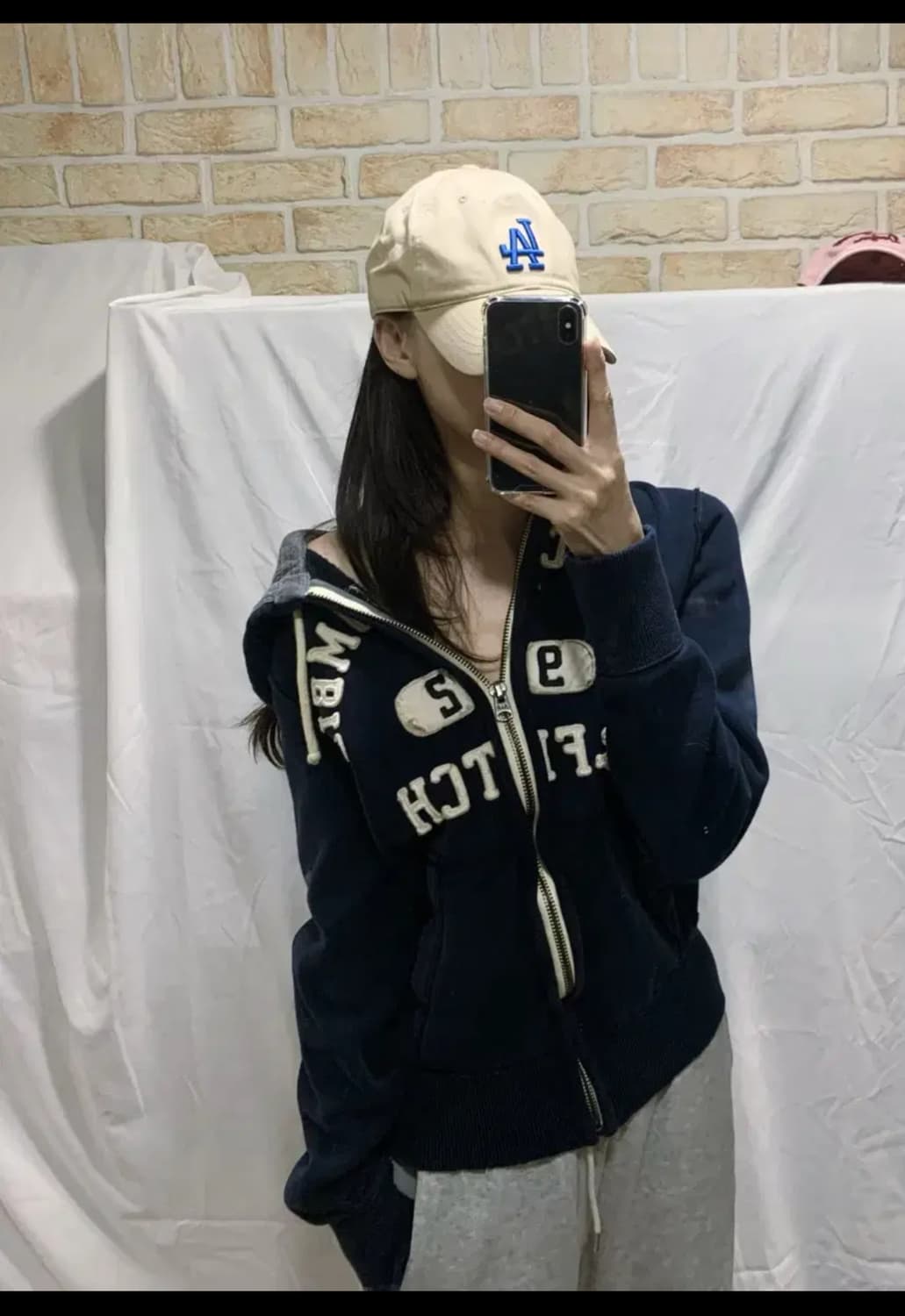 아베크롬비 후드집업 네이비,S 상품이미지3