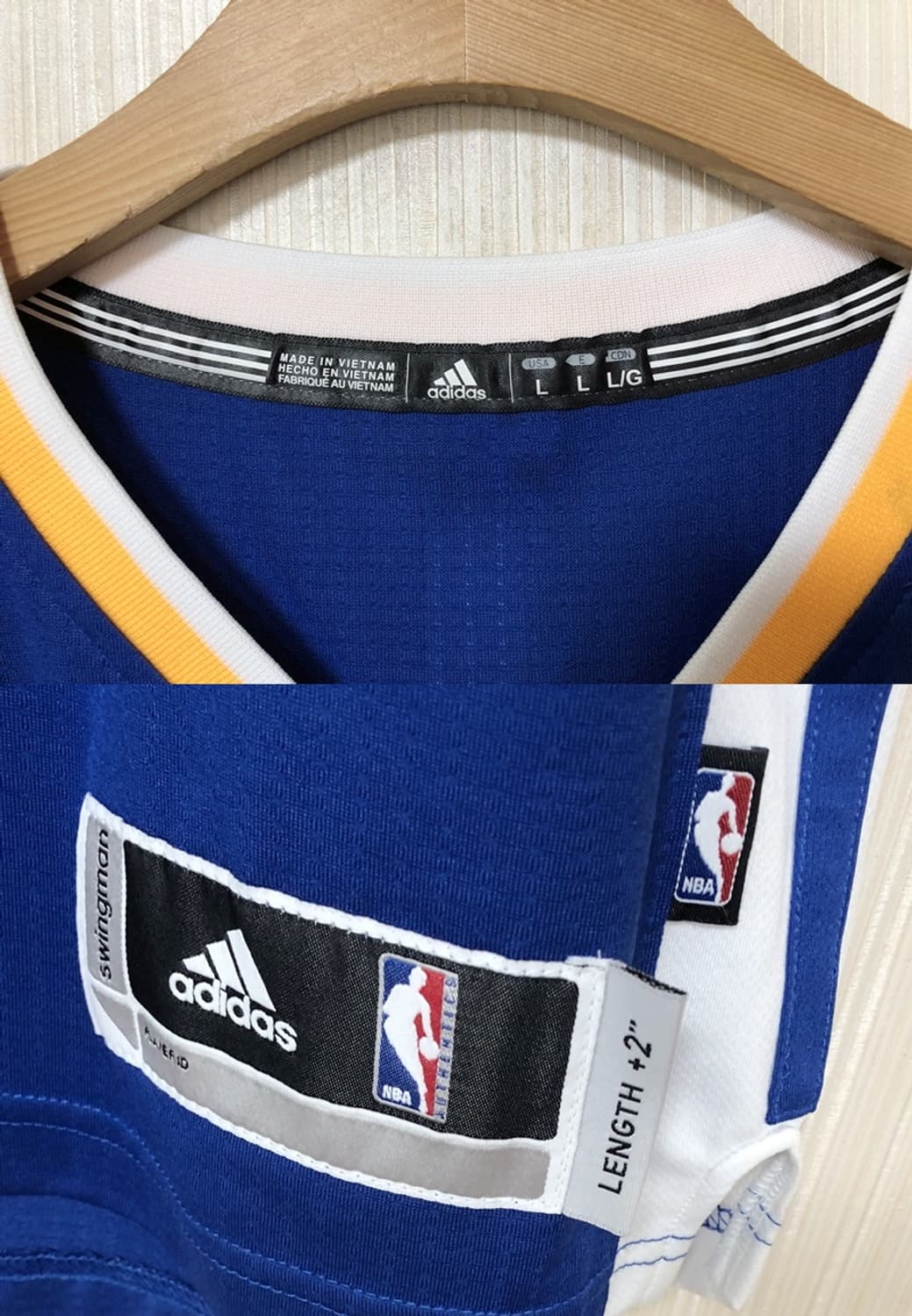 NBA 아디다스 골든스테이트워리어스 스윙맨유니폼 L(해외) #30 커리 상품이미지4