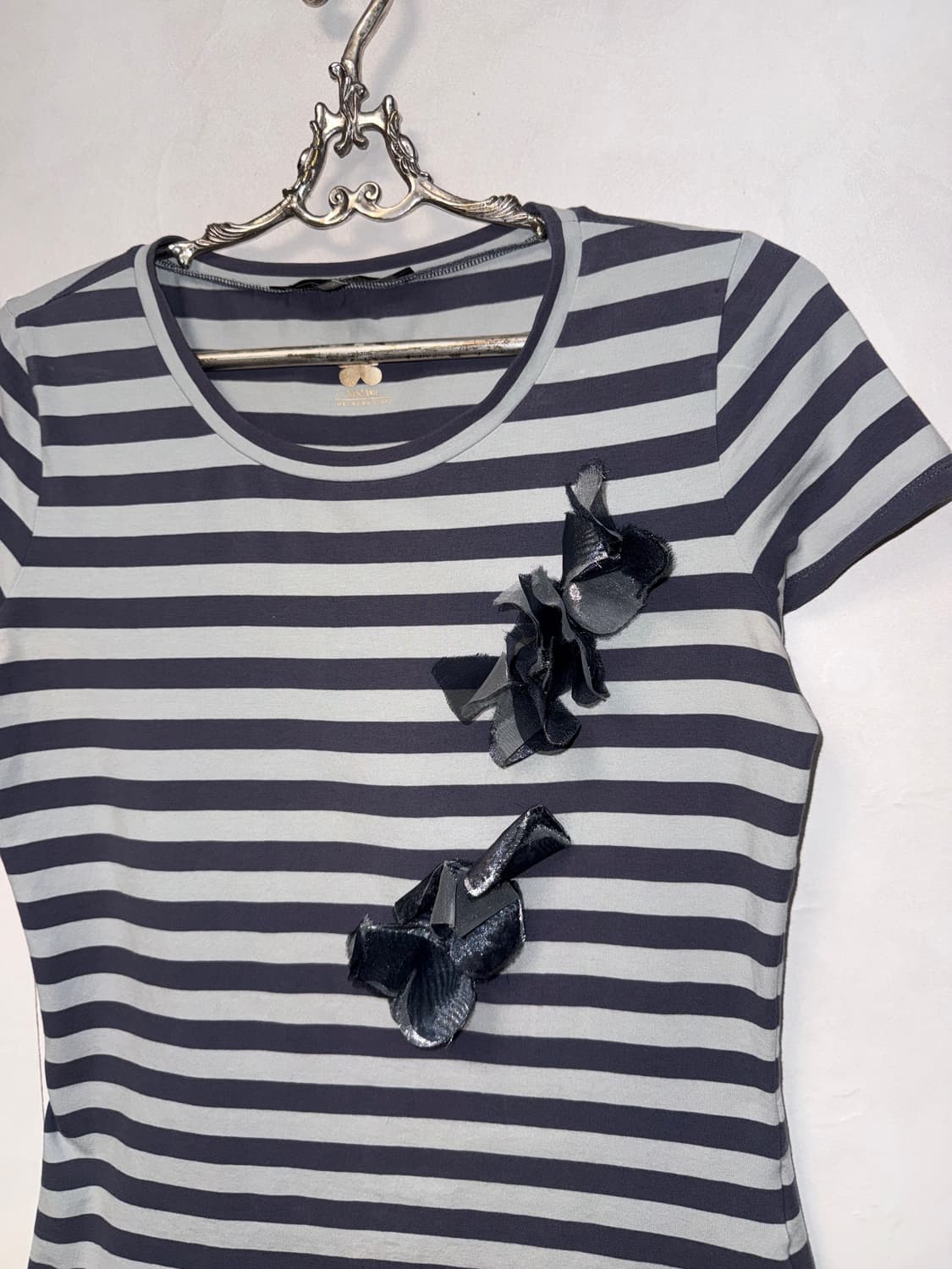 MaxMara navy blue stripe flower half t  상품이미지2