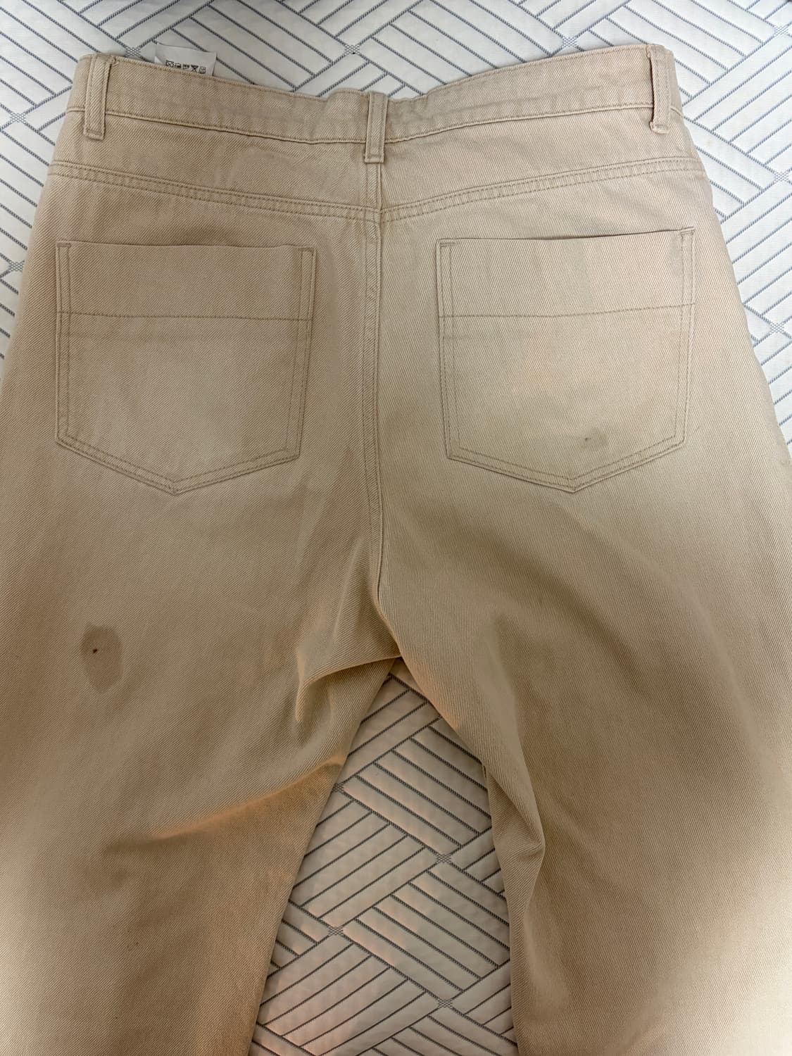 쿠어 워시드 딥 커브드 데님 팬츠 베이지 색 m사이즈 상품이미지5