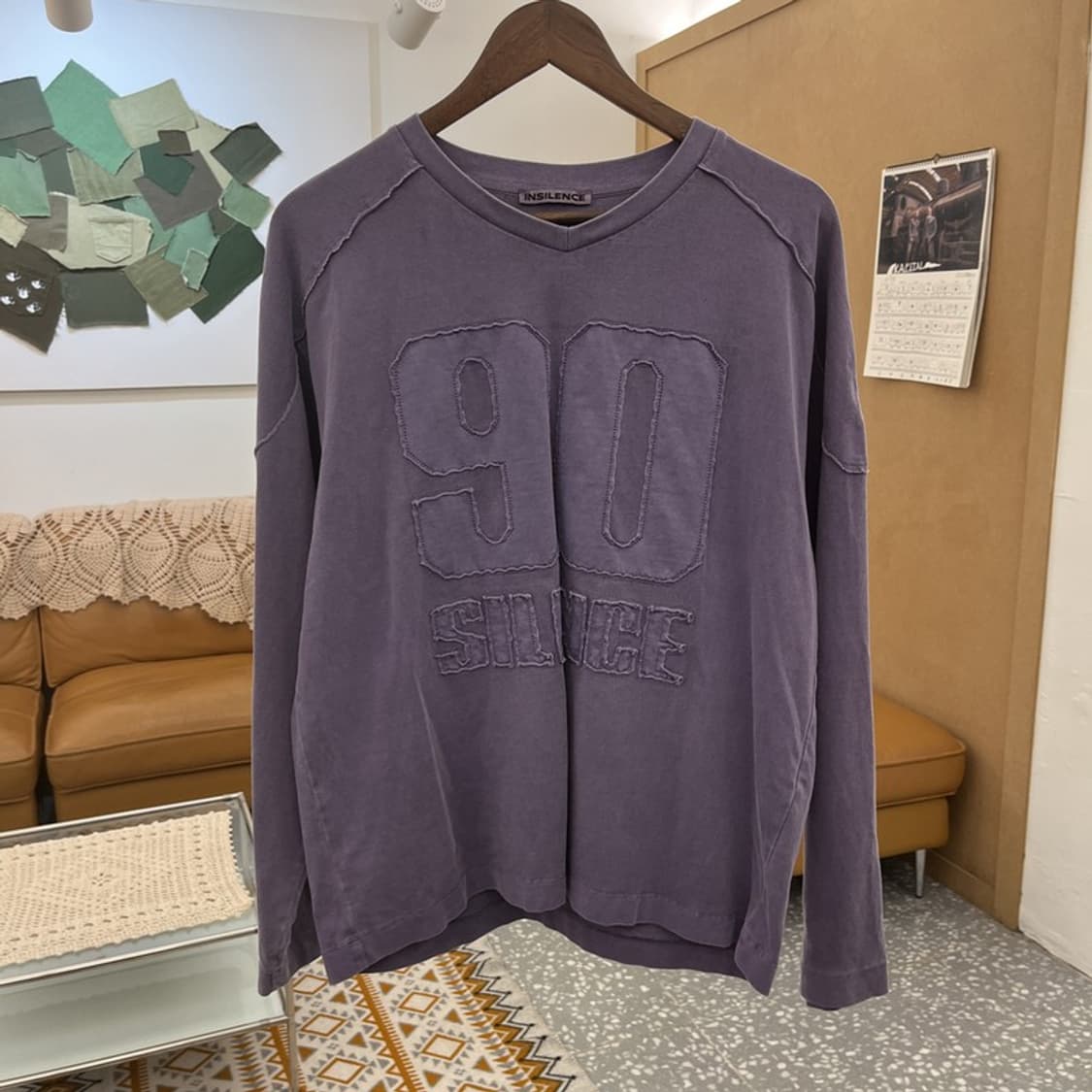 인사일런스 아플리케 그런지 딥퍼플 포도맛 롱슬리브 S C10655 상품이미지3