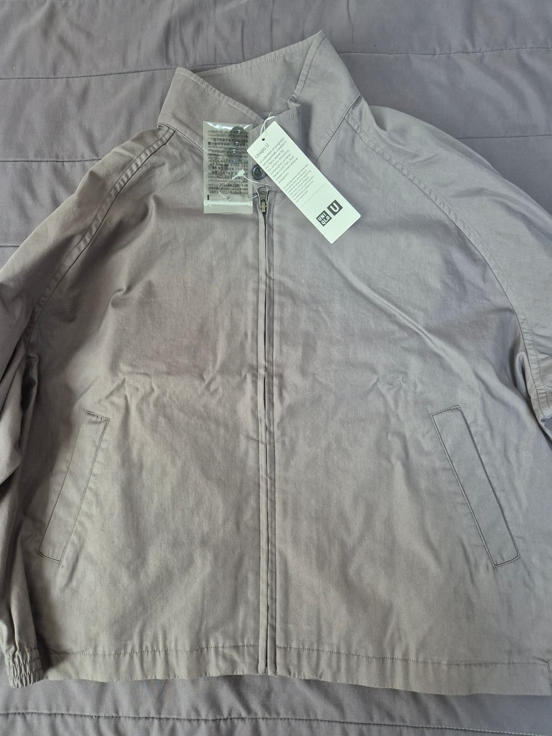 유니클로U 코튼블렌드쇼트블루종  퍼플 XXL 상품이미지1