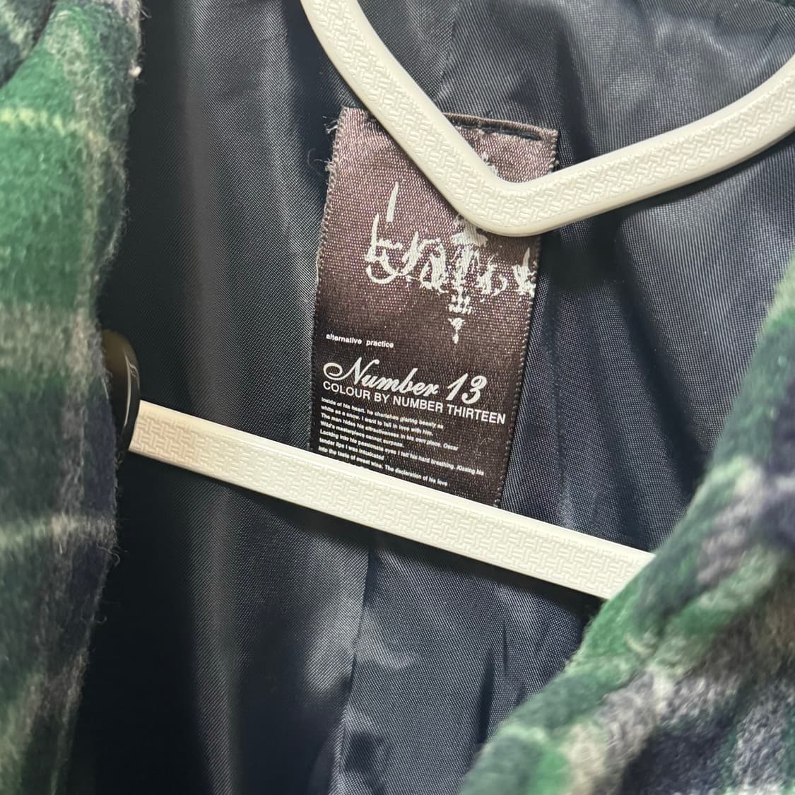 아무깔 초록 코트 빈티지 그린 체크 자켓 상품이미지6