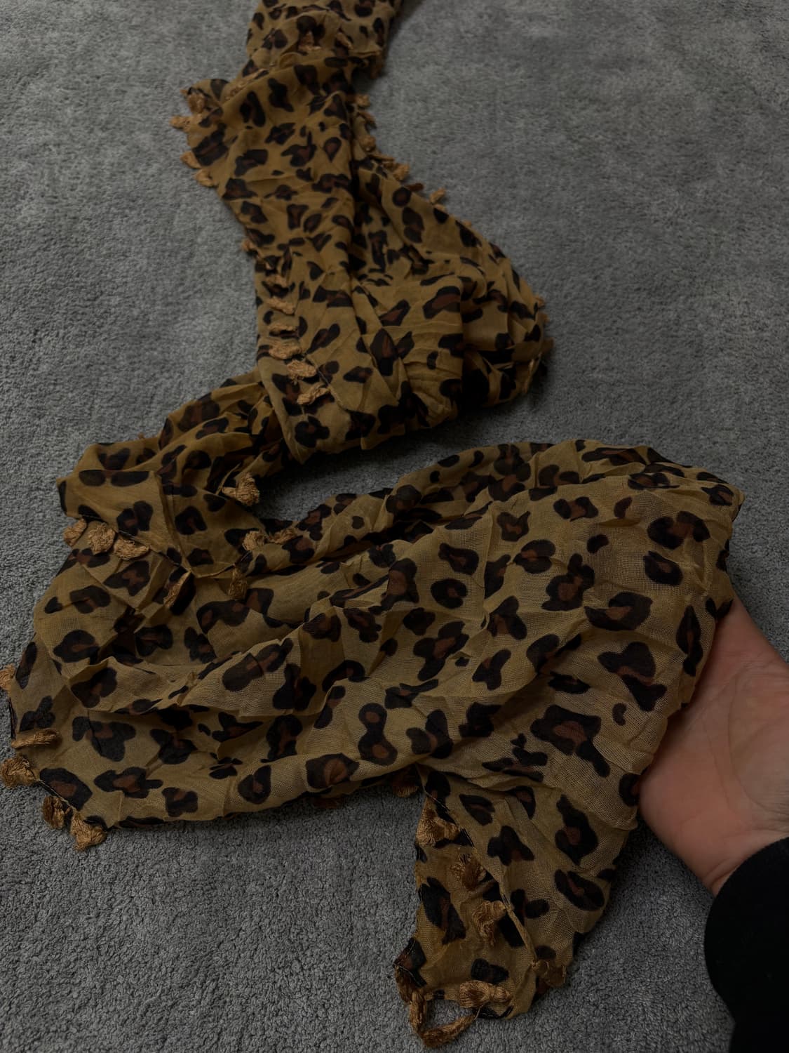 Vintage v-kei punk mood leopard scarf 상품이미지3