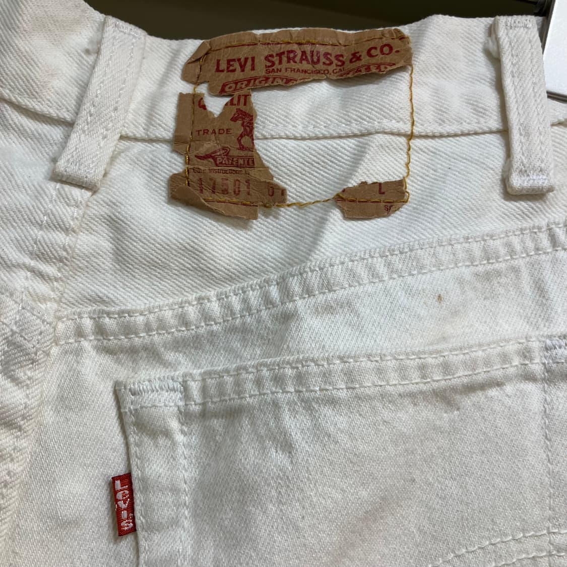 90‘s 리바이스 501 화이트 코튼 팬츠 25 상품이미지4