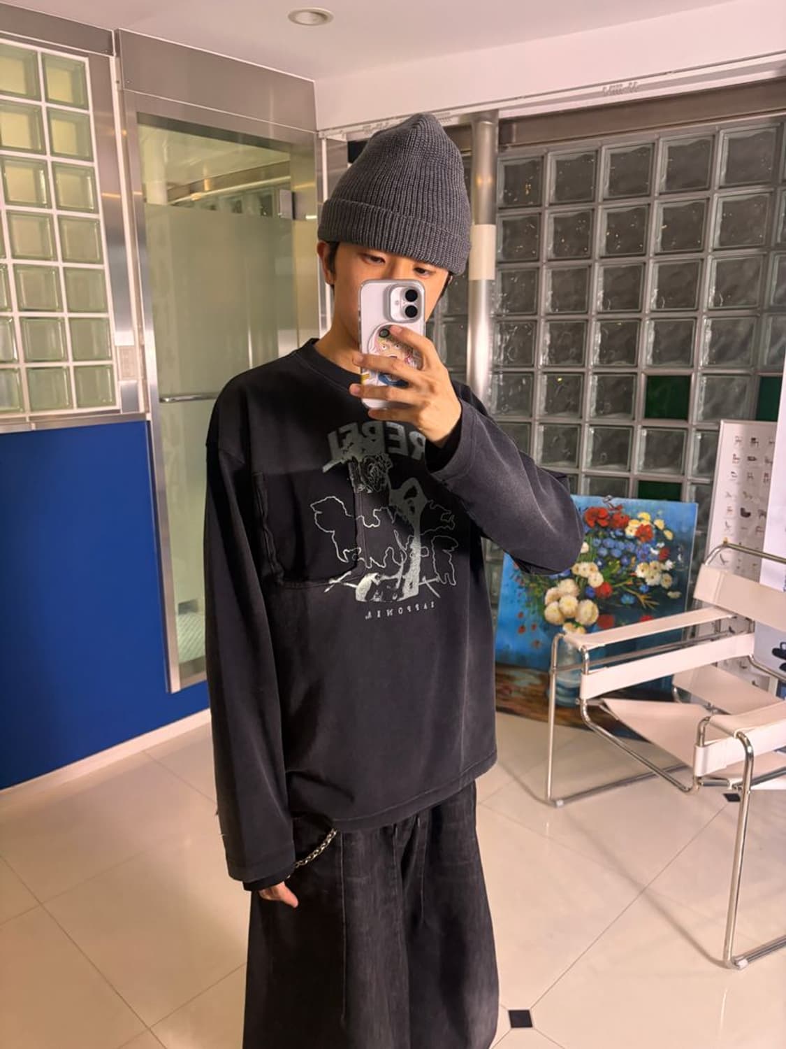 PRINT L/S TEE 더티 프린트 긴팔 티셔츠 #01 상품이미지1