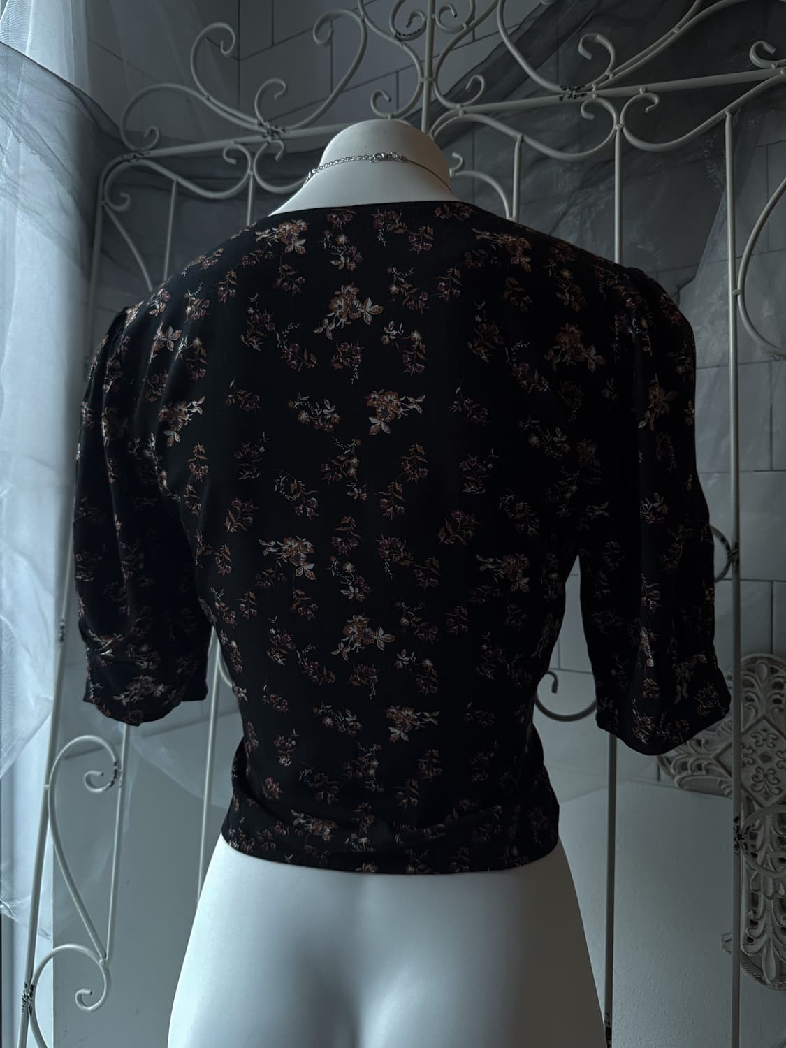 Puff Sleeve Flower Blouse 0117 상품이미지6