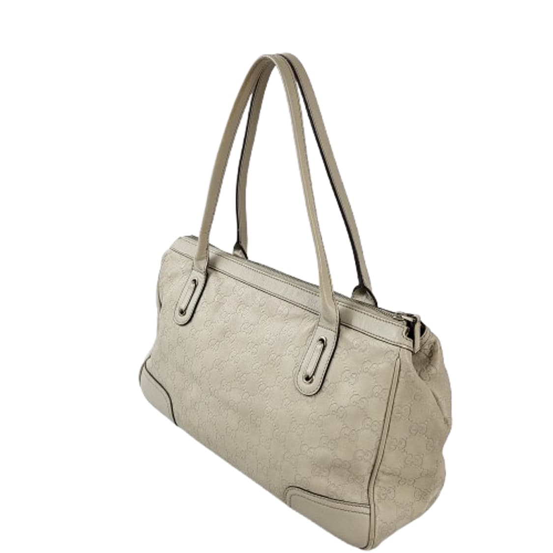 정품 구찌 177052 베이지 레더 GG 시마 핸드백 상품이미지4