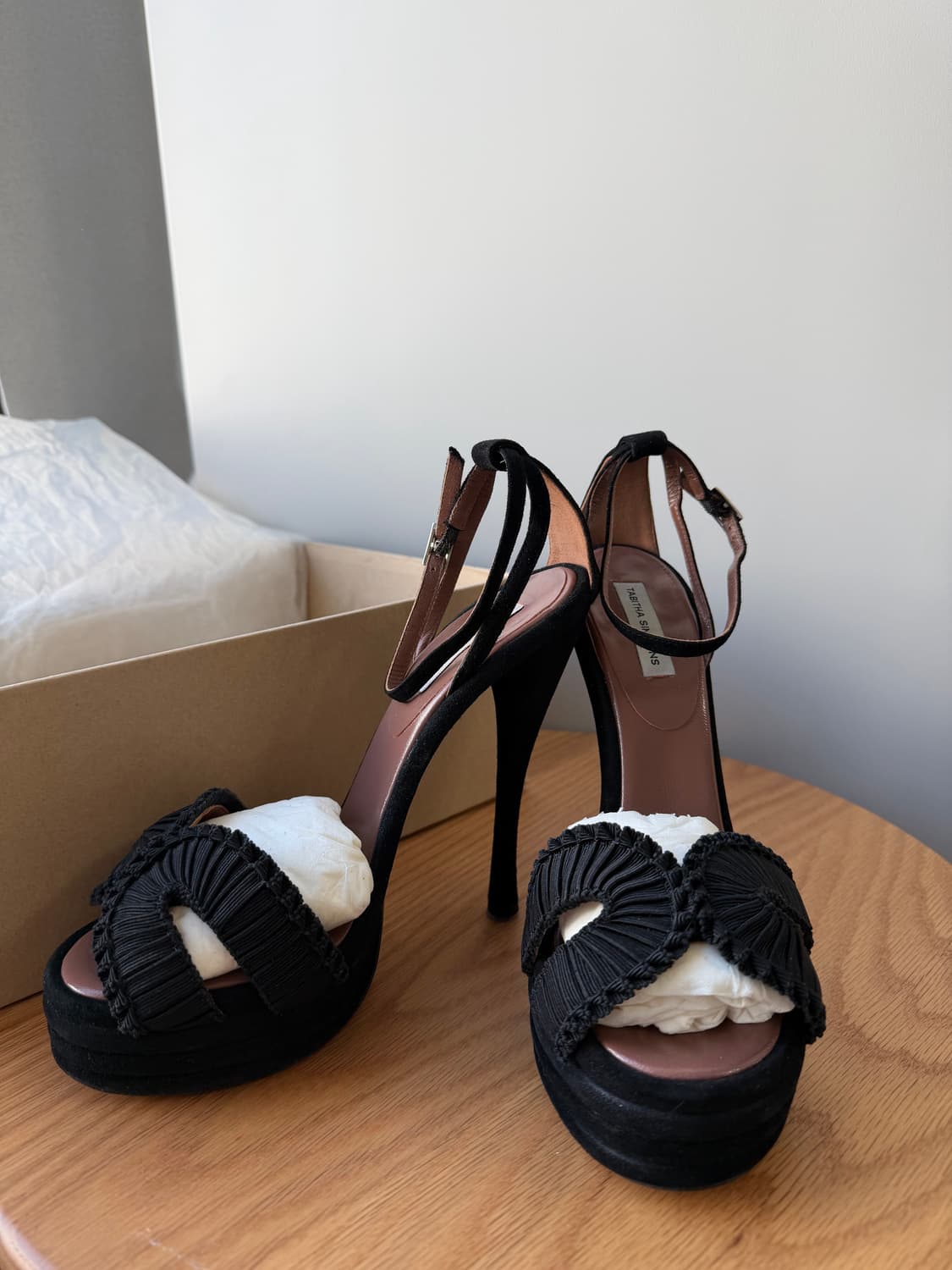 Tabitha simmons  블랙 샌들힐 36.5 (새상품급) 상품이미지3