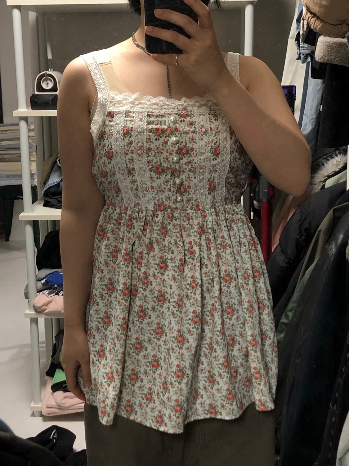 모리걸 플라워 레이스 레이어드 원피스 상품이미지1