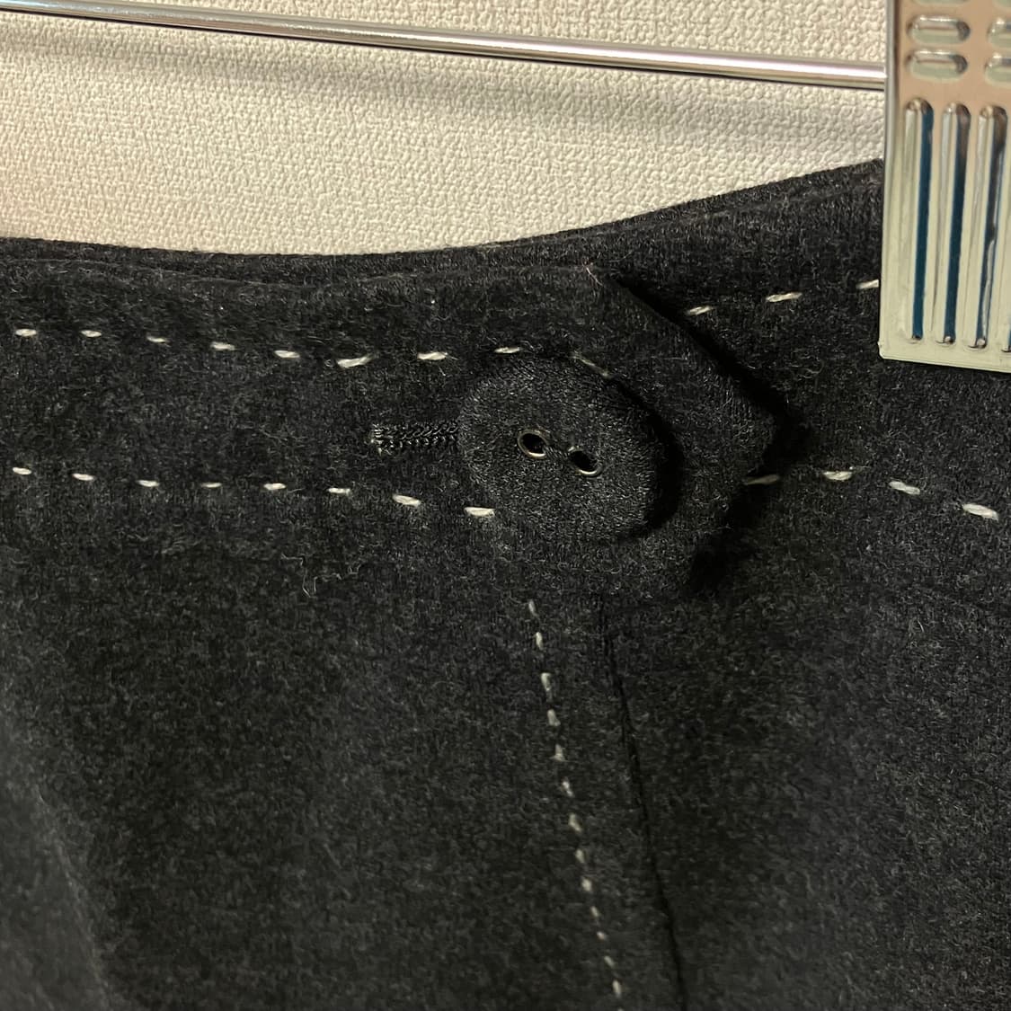 빈티지 버튼 미디 울 스커트 상품이미지3