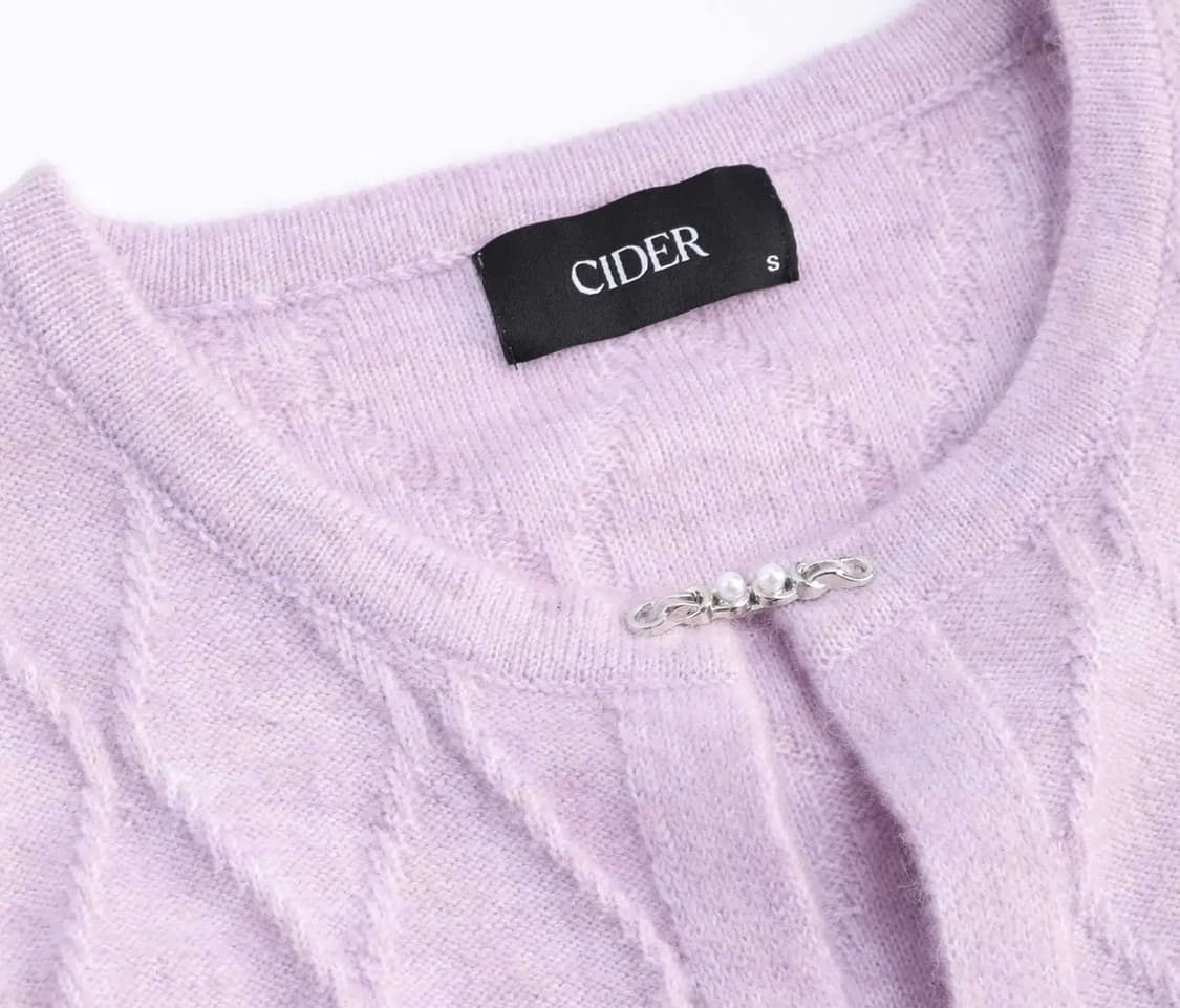 샵사이다 솔리드 케이블 니트 크롭 가디건 M 상품이미지2