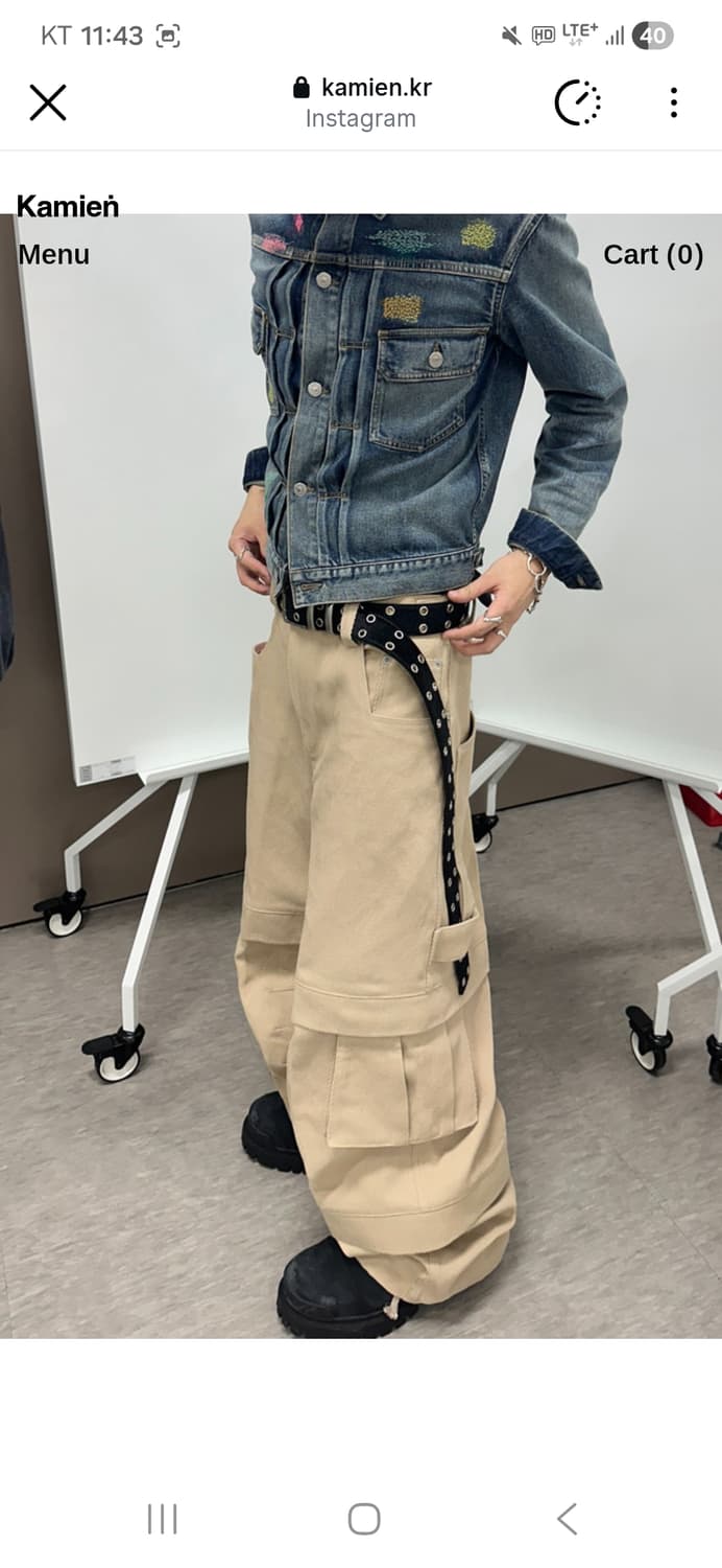 카미엔 x MJD 더블 홀 벨트 블랙 상품이미지1