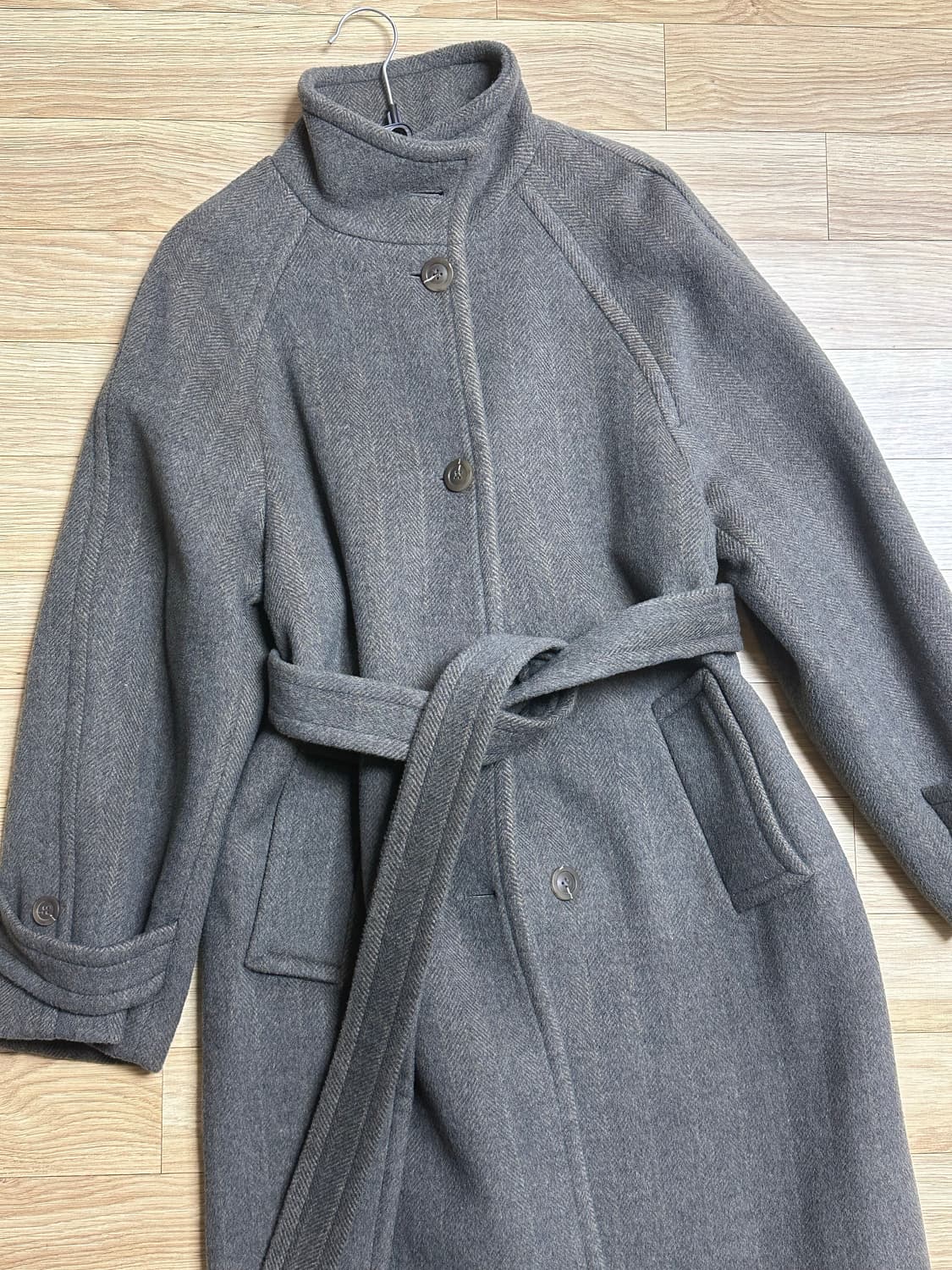 모한 TOW HIGH NECK HERRINGBONE WOOL COAT 상품이미지2