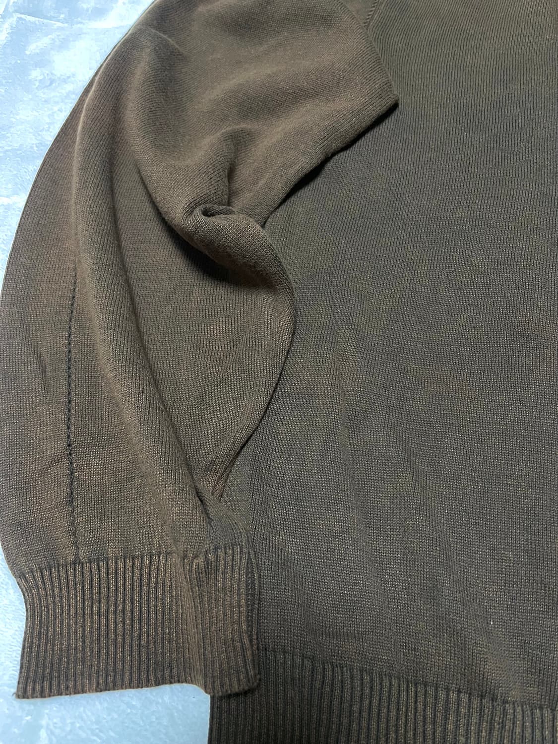 엘무드 스톤 워시드 코튼 풀오버 니트 머드 48 상품이미지5