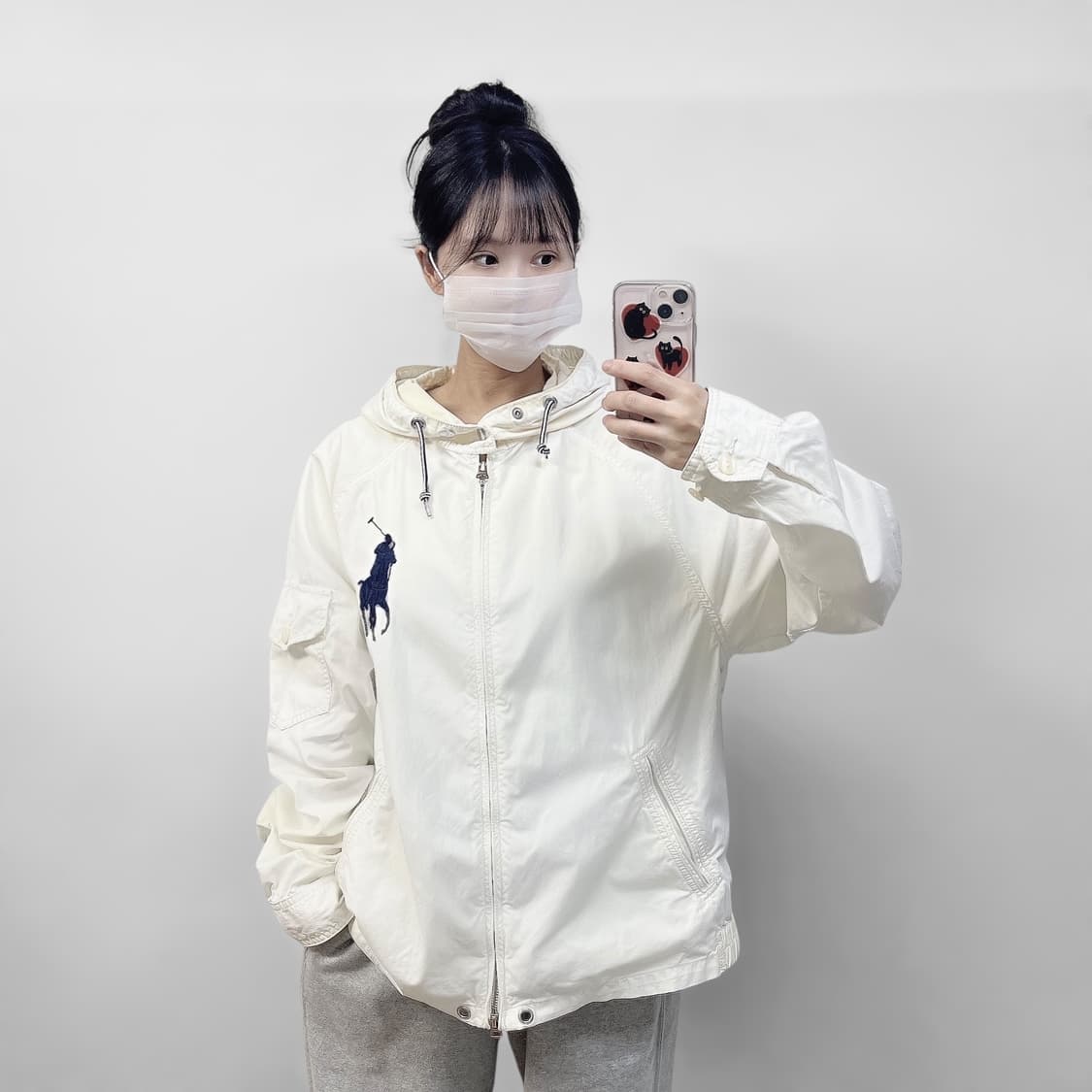 폴로 랄프로렌 빅 포니 후드 자켓 화이트 상품이미지1