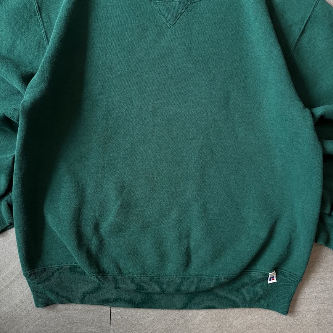 90s 90년대 미국 생산 러셀 블랭크 그린 스웻셔츠 상품이미지4