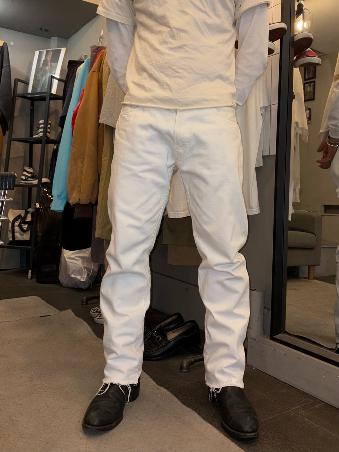 Orslow Lot. 107 IVY cut off white denim  상품이미지1