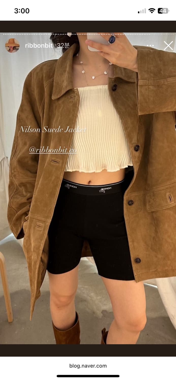 리본빛 닐슨 스웨이드 자켓 새상품 상품이미지1