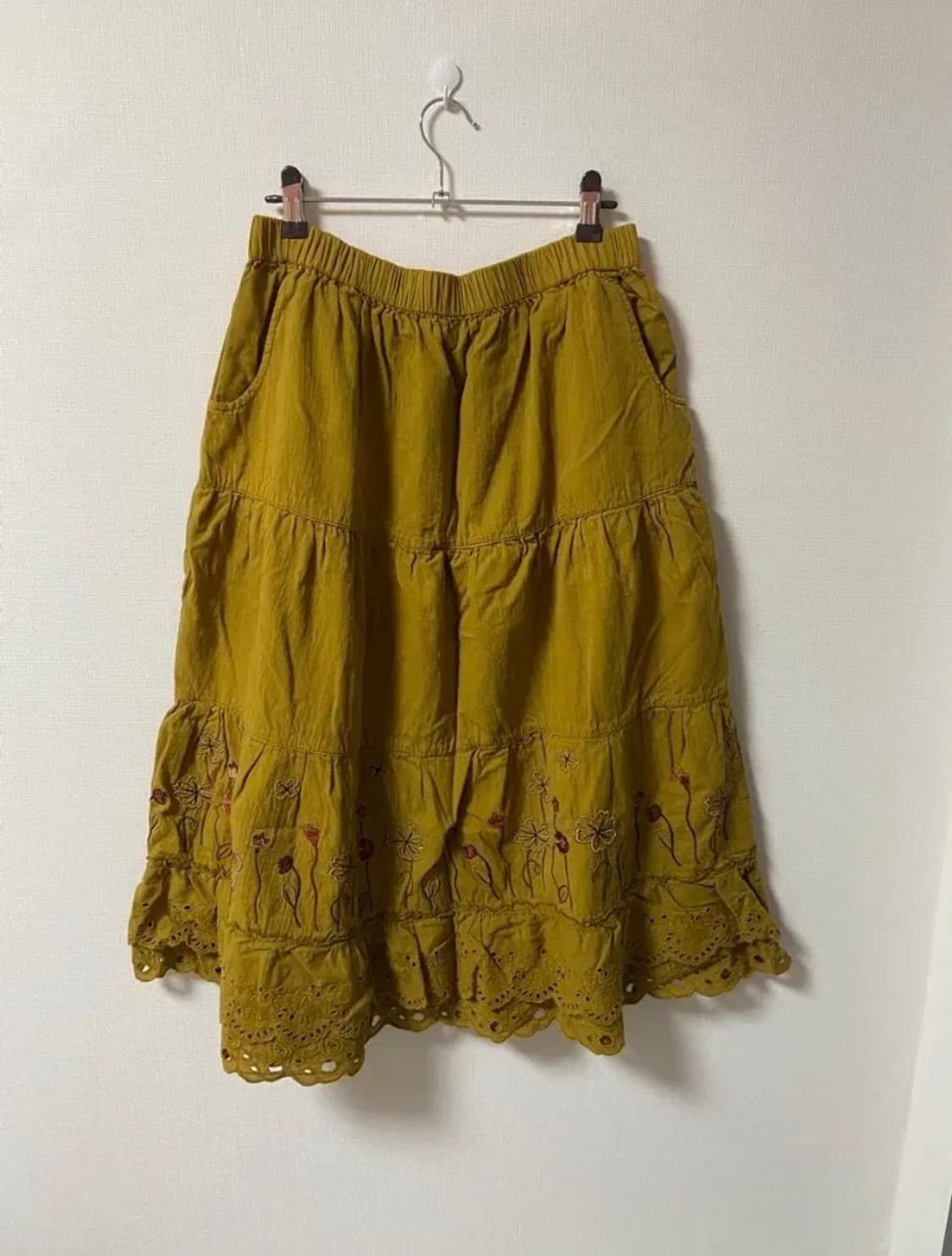 일본 빈티지 모리걸 하구미 보헤미안 레이스 롱스커트 상품이미지1