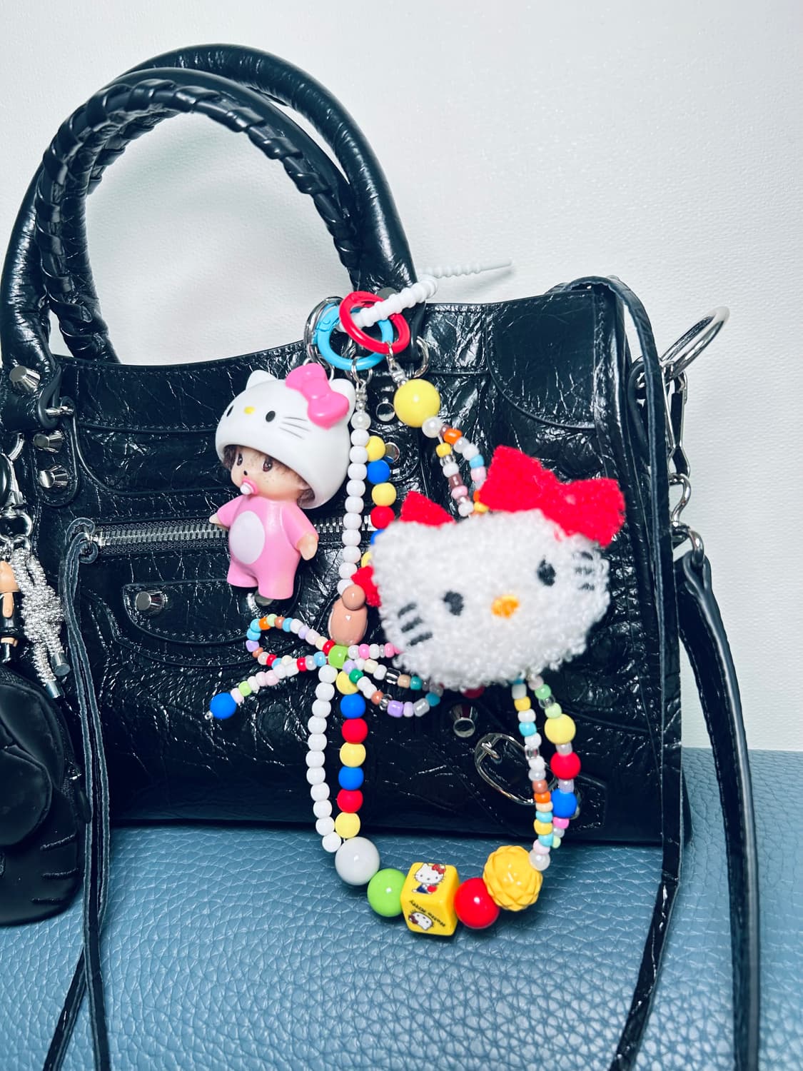 ✨🎡몬치치 X 헬로키티 레이어드 커스텀 키링🩶💜 상품이미지6