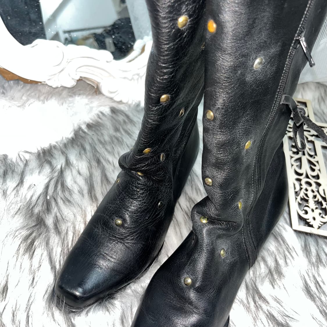 빈티지 스터드 레더 부츠 상품이미지2