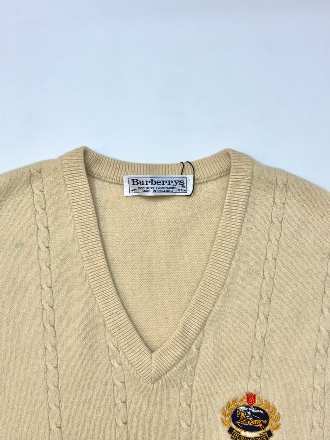 Buberrys 버버리 램스울 아이보리 케이블 니트 베스트 상품이미지7