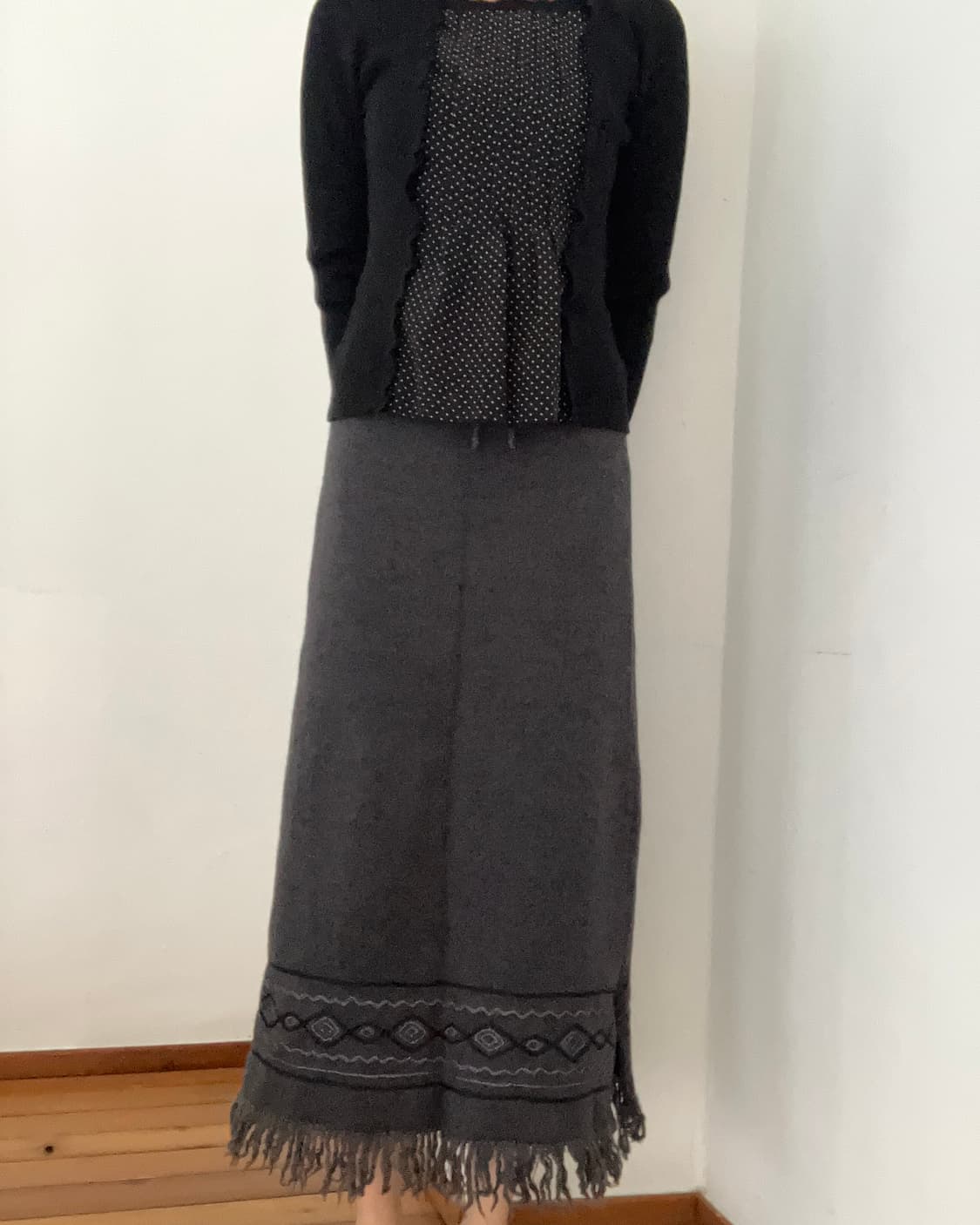 차콜 롱스커트 상품이미지2