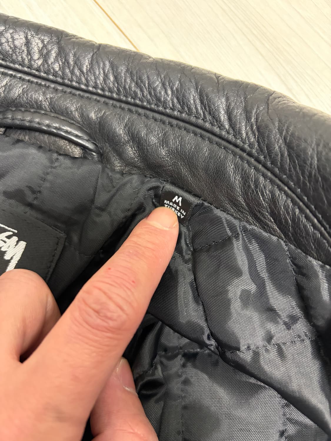 (M) 스투시 레더 플라이트 자켓 블랙 상품이미지5