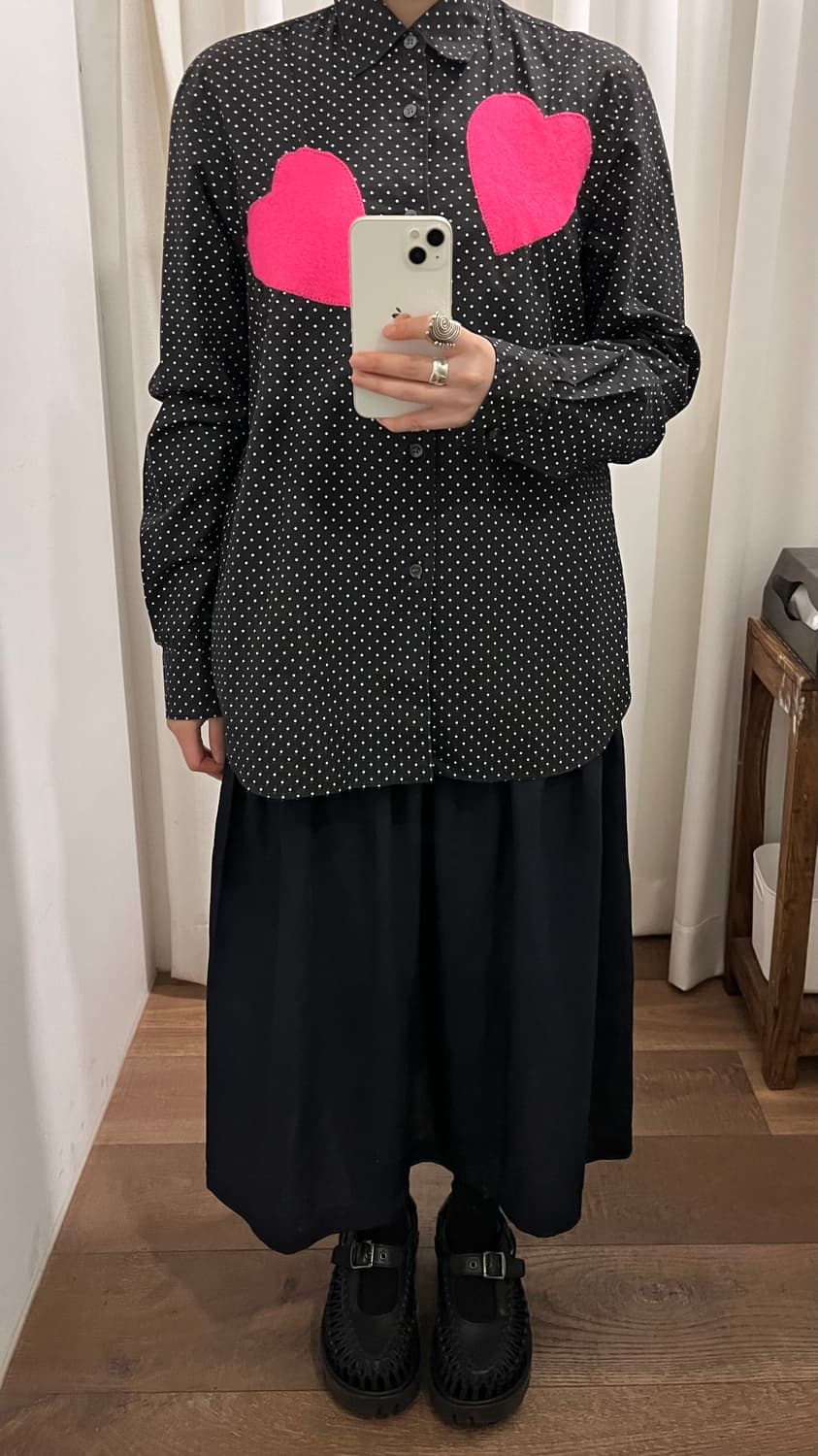 Heart Felt Stitched Dot Shirts 상품이미지2