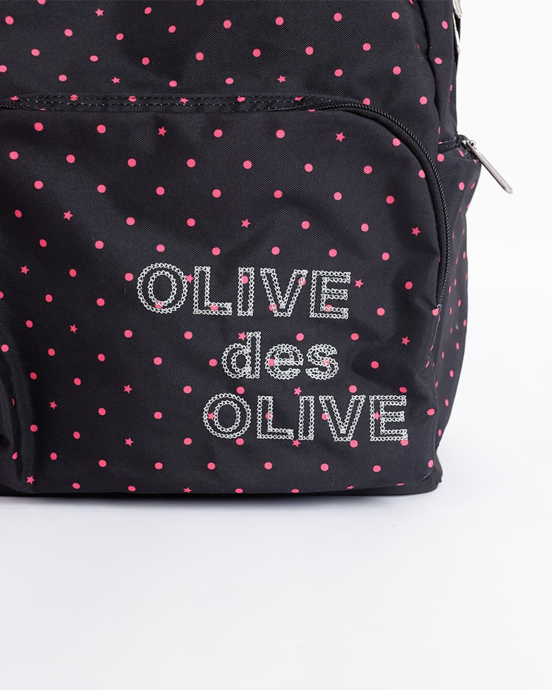 [OLIVE des OLIVE] 블랙 × 핑크 도트 클래식 백팩 상품이미지3