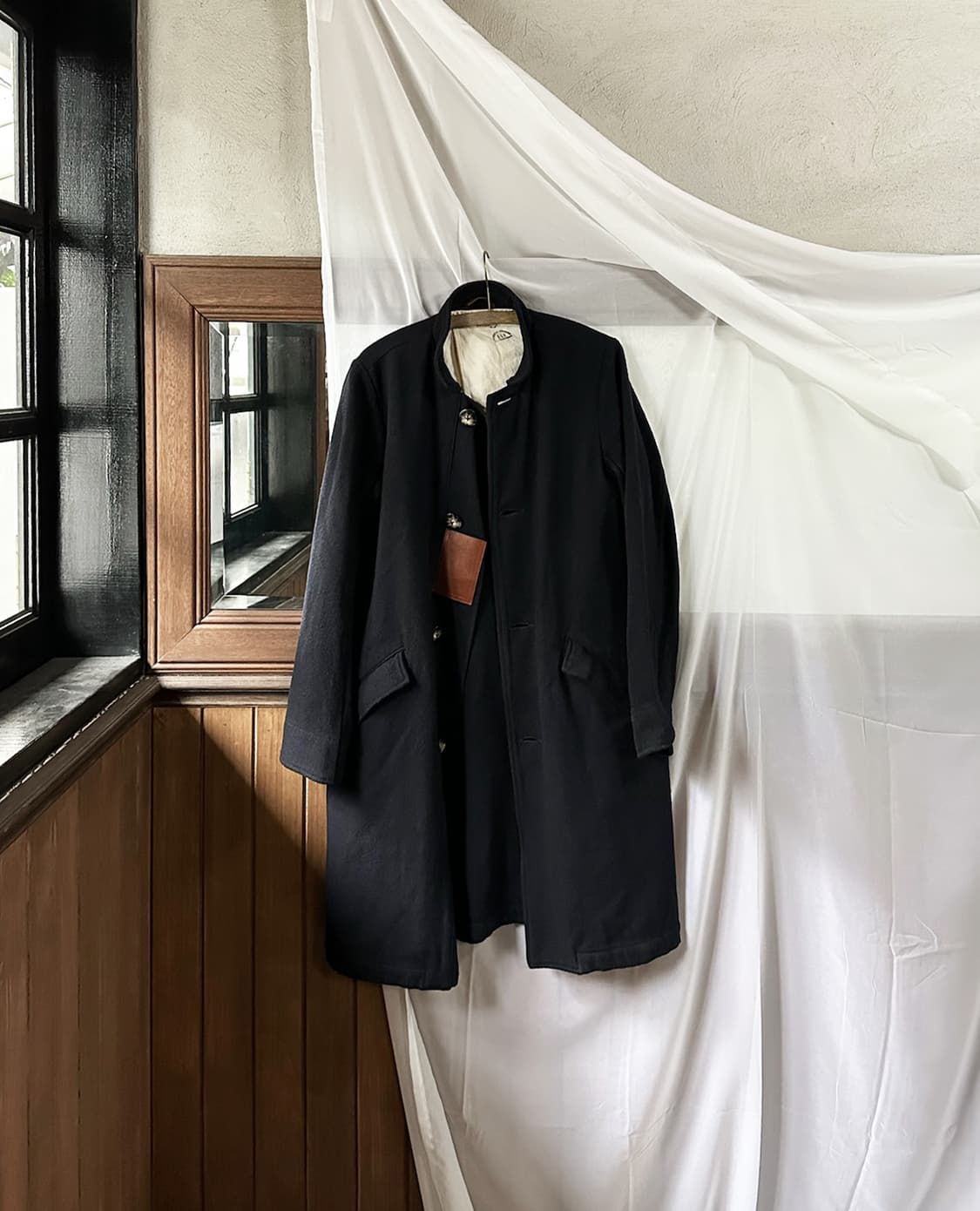 KAPITAL lether pach dark navy coat 상품이미지4