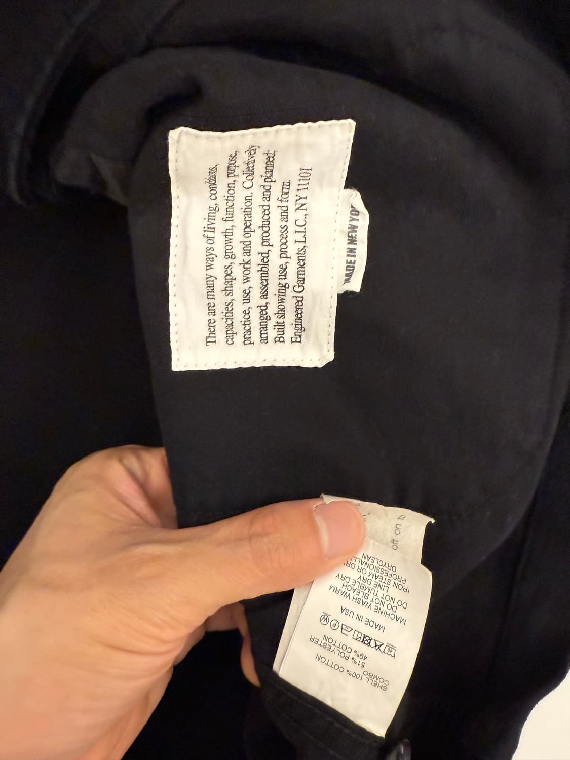 엔지니어드 가먼츠 shooting jacket 블랙 라지 상품이미지8